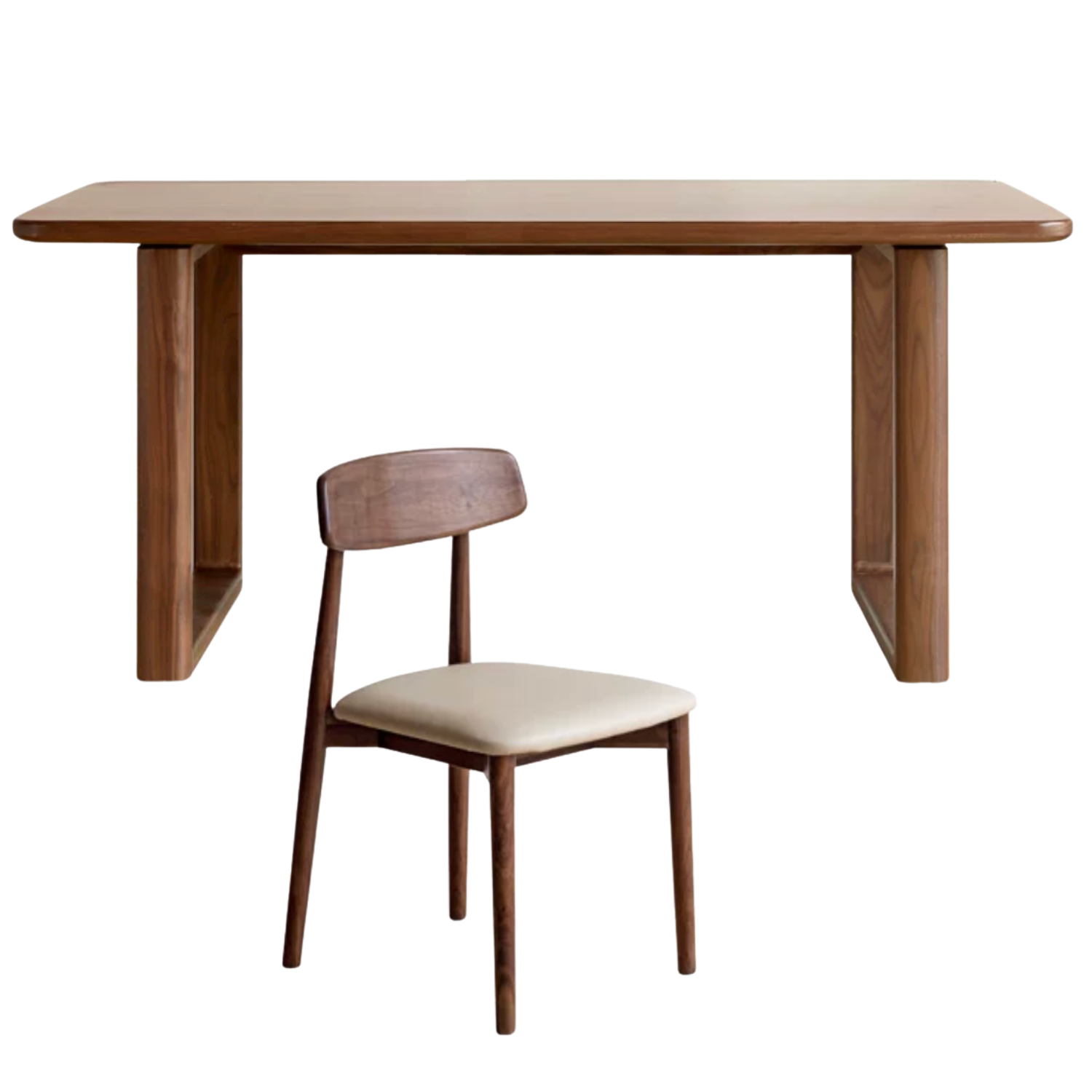 Oak, Ash, Sandalwood, Black Walnut Solid Wood Full Large Plate Dining Table