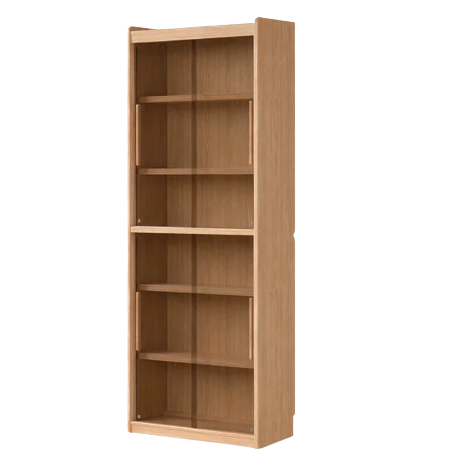 Oak, Ash Solid Wood Display Bookcase with Wall-Mounted Option and Storage Cabinet