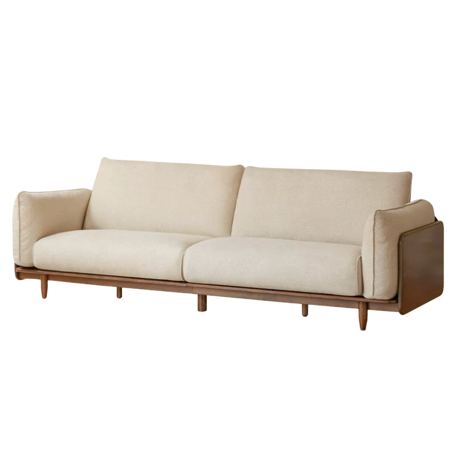 Black Walnut, Oak Solid Wood Sofa with Italian Light Luxury Design