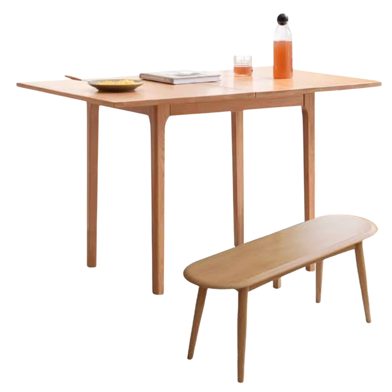 Oak Solid Wood Folding Small Dining Table