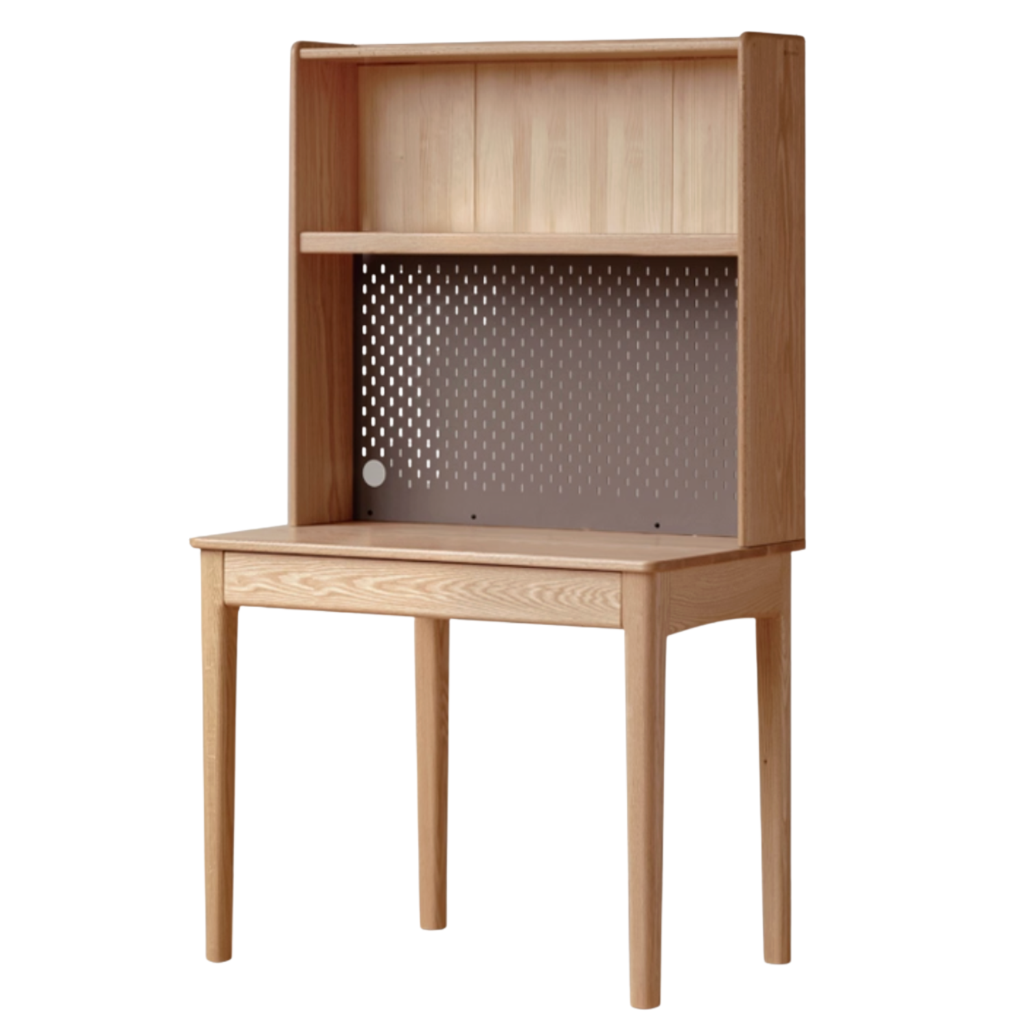 Oak, Ash Solid Wood Modern Desk Bookshelf Integrated
