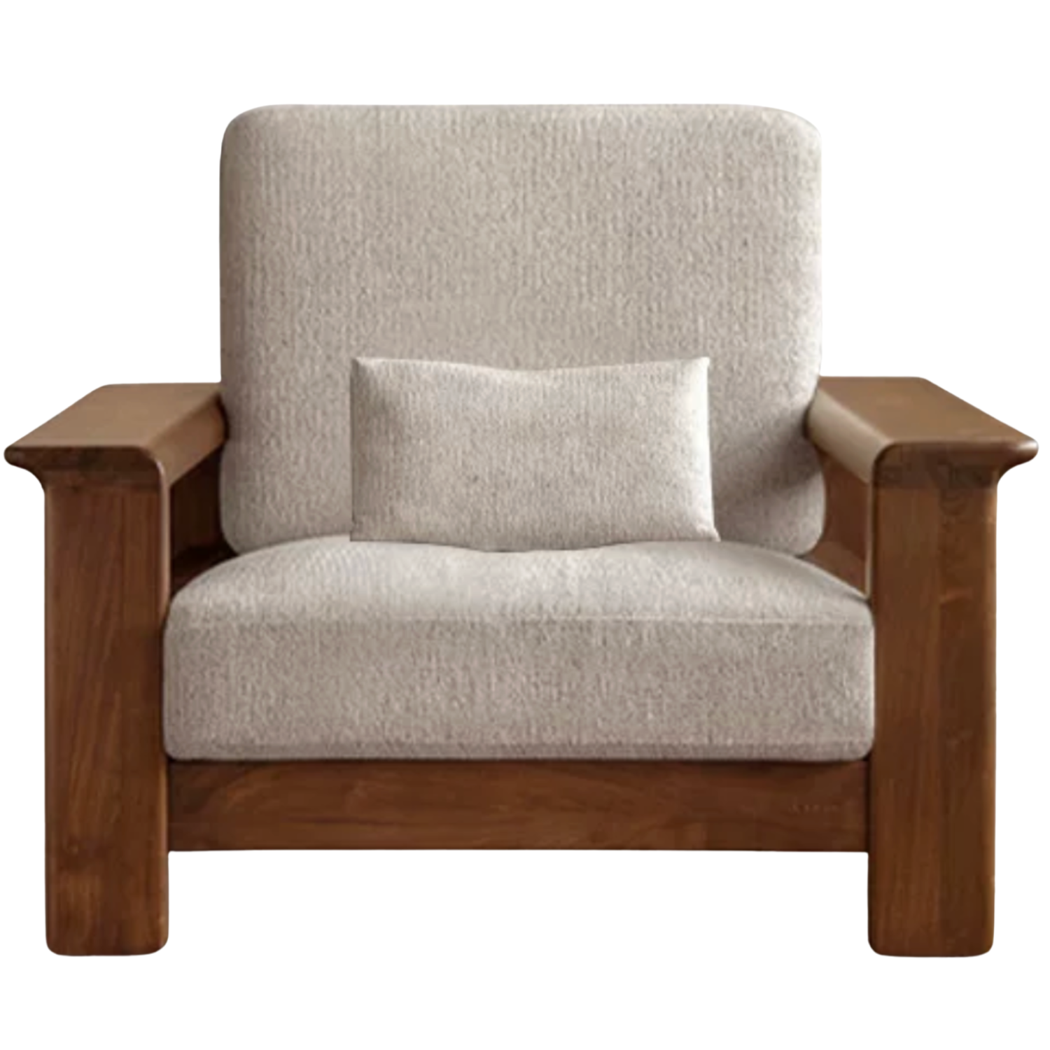 Black Walnut Solid Wood, Ash, Sandalwood, Genuine Leather, fabrics Designer Sofa with Deep, Structured Silhouette