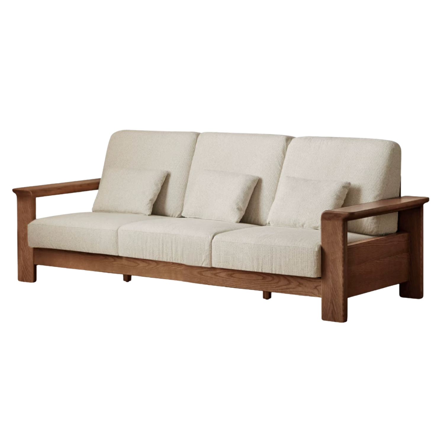 Black Walnut Solid Wood, Ash, Sandalwood, Genuine Leather, fabrics Designer Sofa with Deep, Structured Silhouette