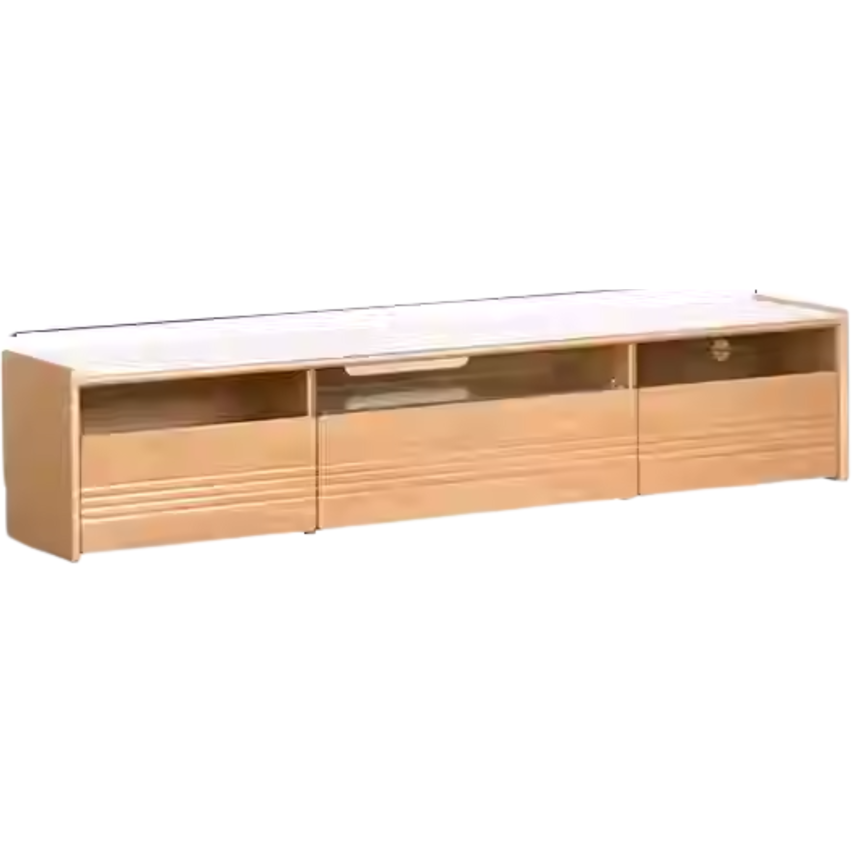 Beech Solid Wood Floor Rock Board TV Stand