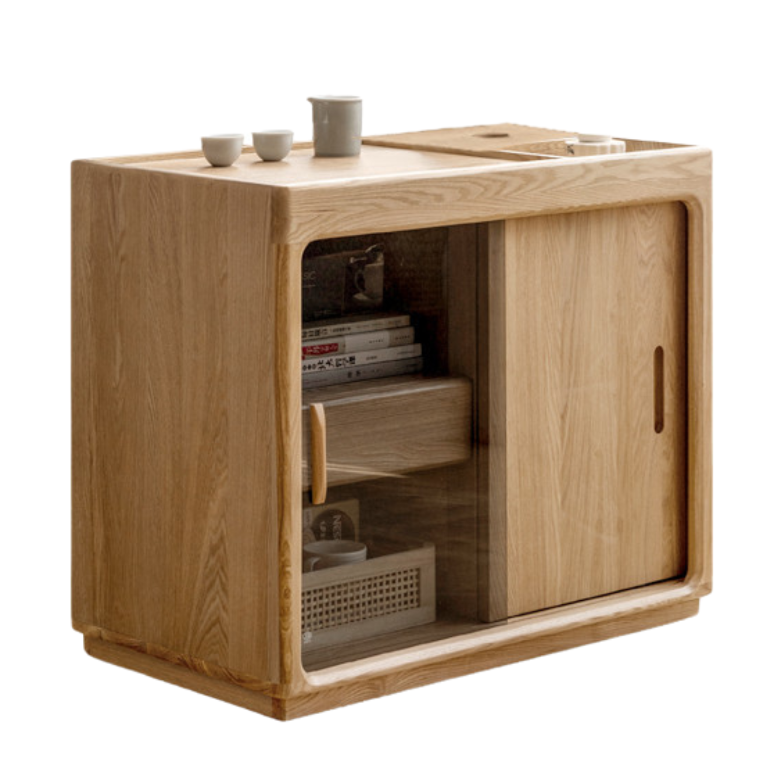 Oak, Ash solid wood tea maker integrated tea table