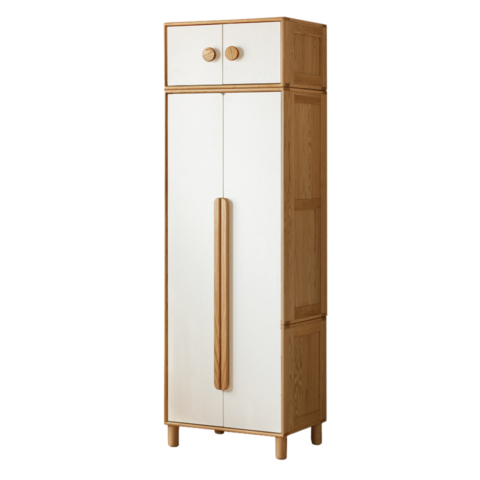 Oak solid wood children's wardrobe combination storage cabinet: