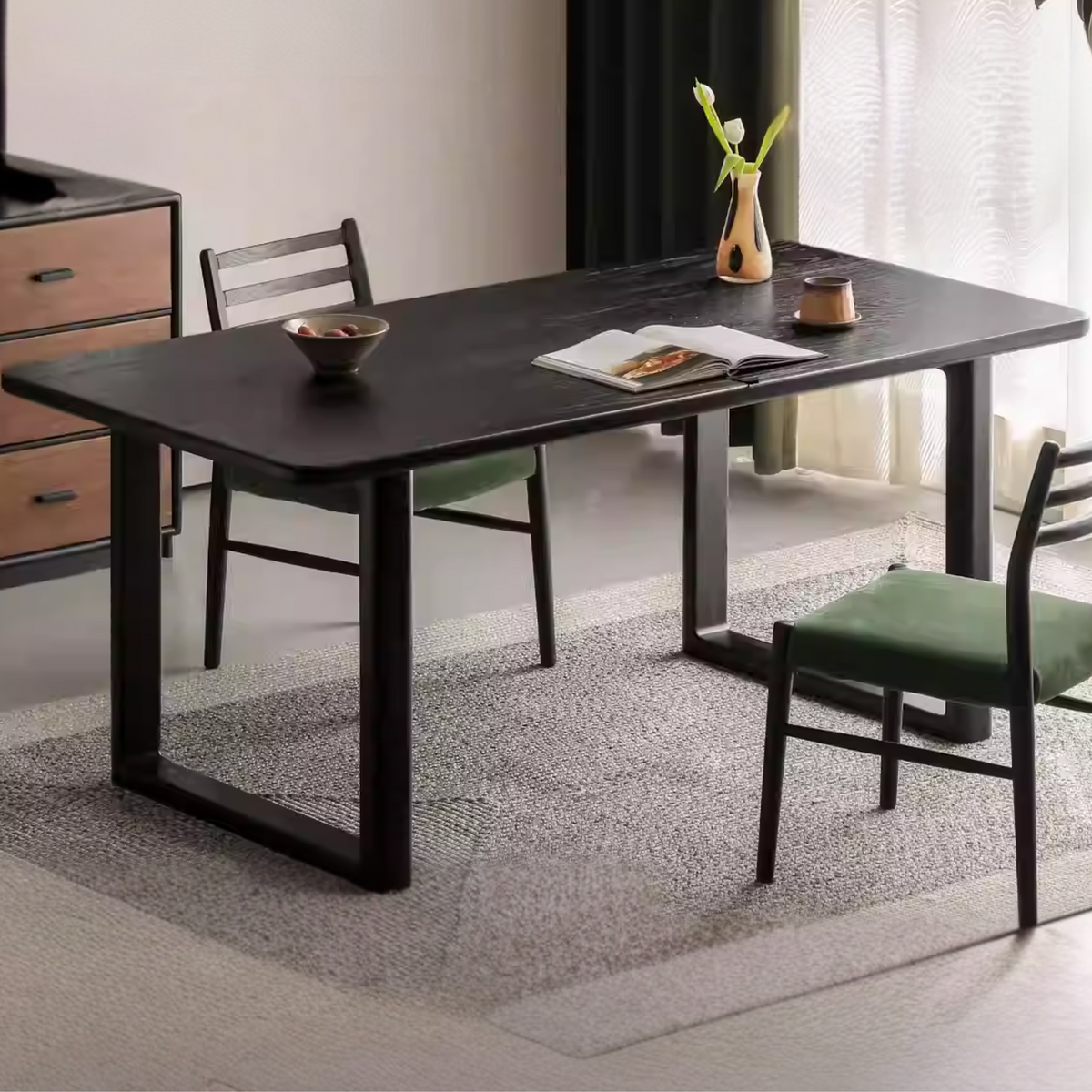 Solid Wood Dining Table Modern Simple Restaurant Large Board Table Oak ...