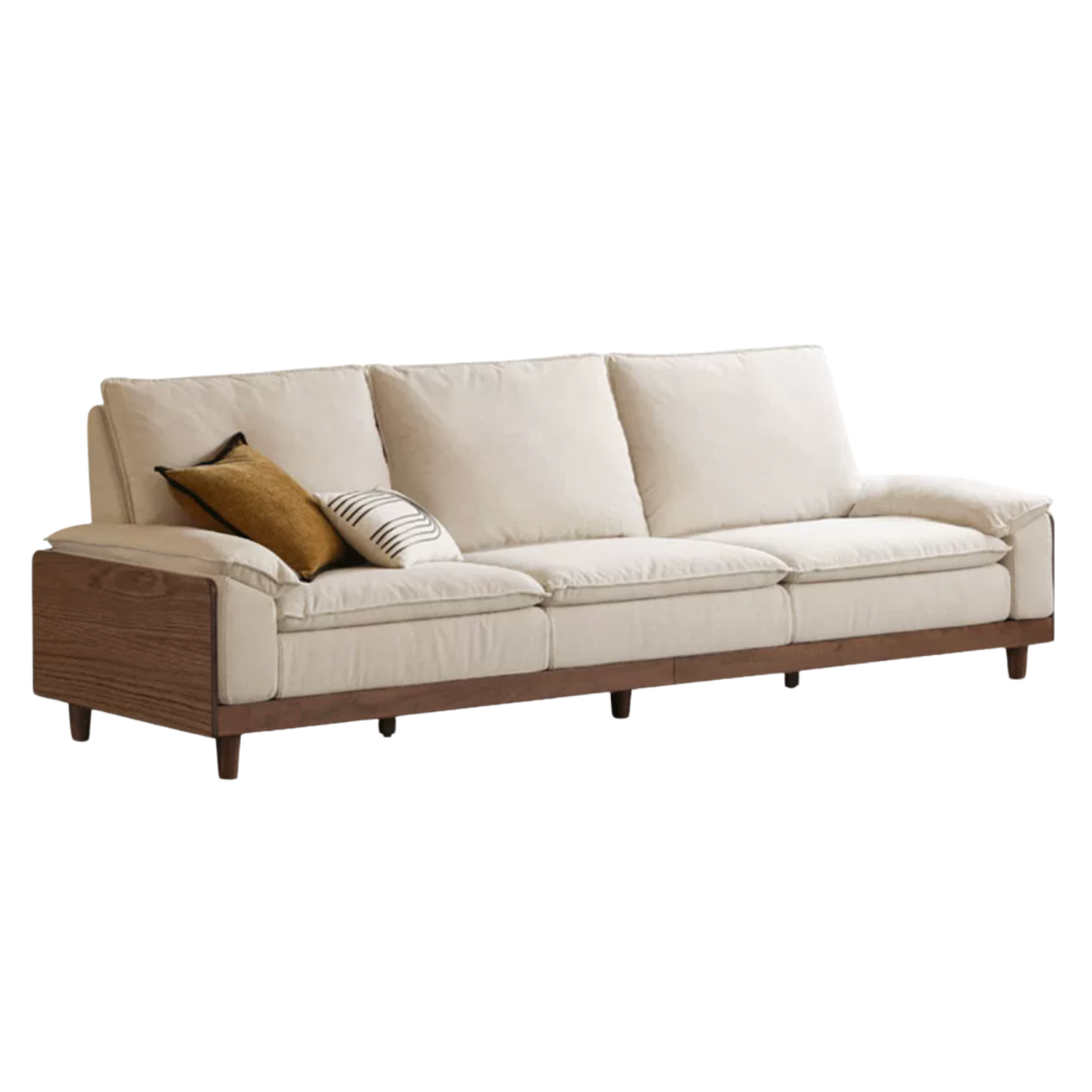 Black Walnut, Ash Solid Wood High Back Sofa