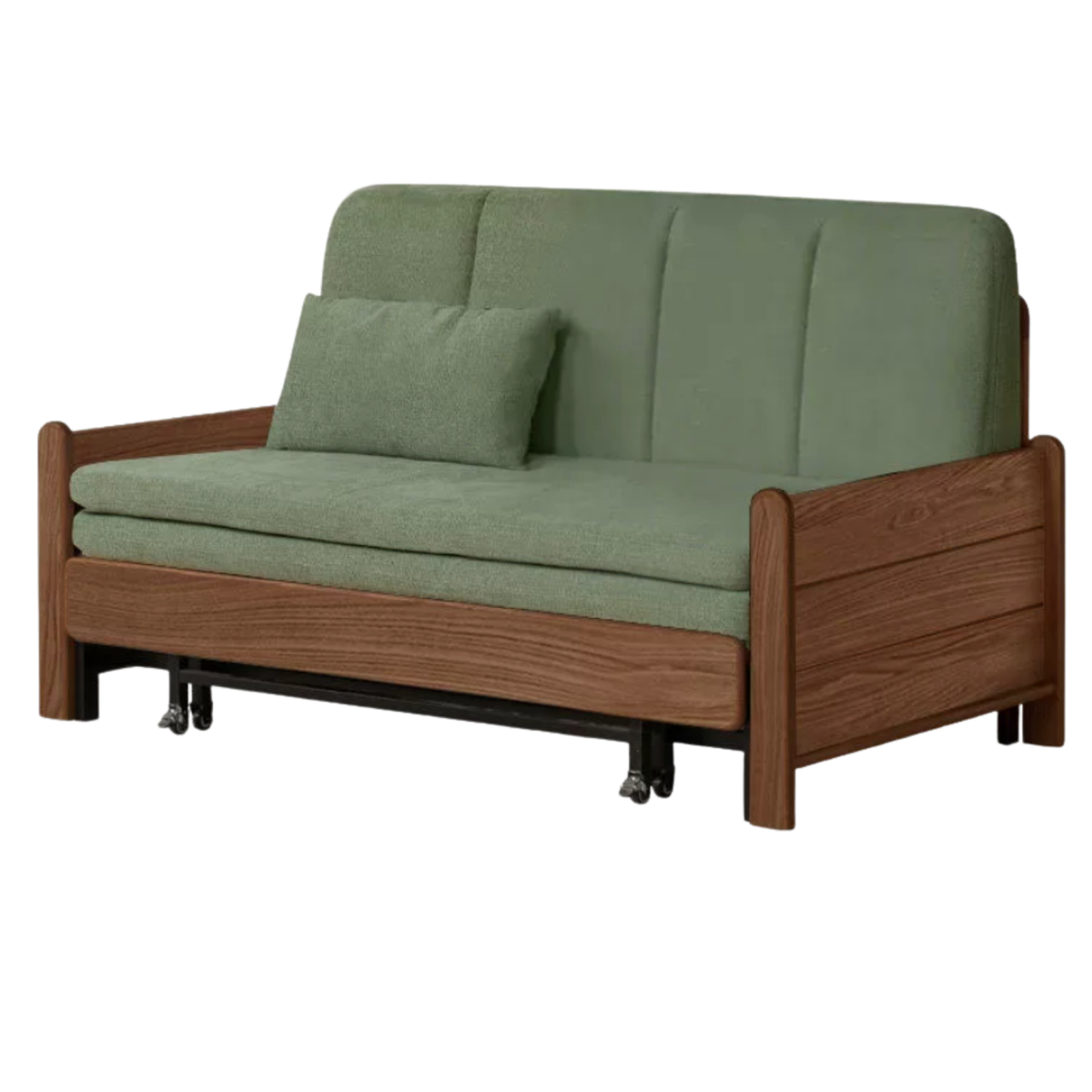 Oak, Ash Solid Wood Sleeper Sofa with Solid Wood Frame and Reclining Backrest