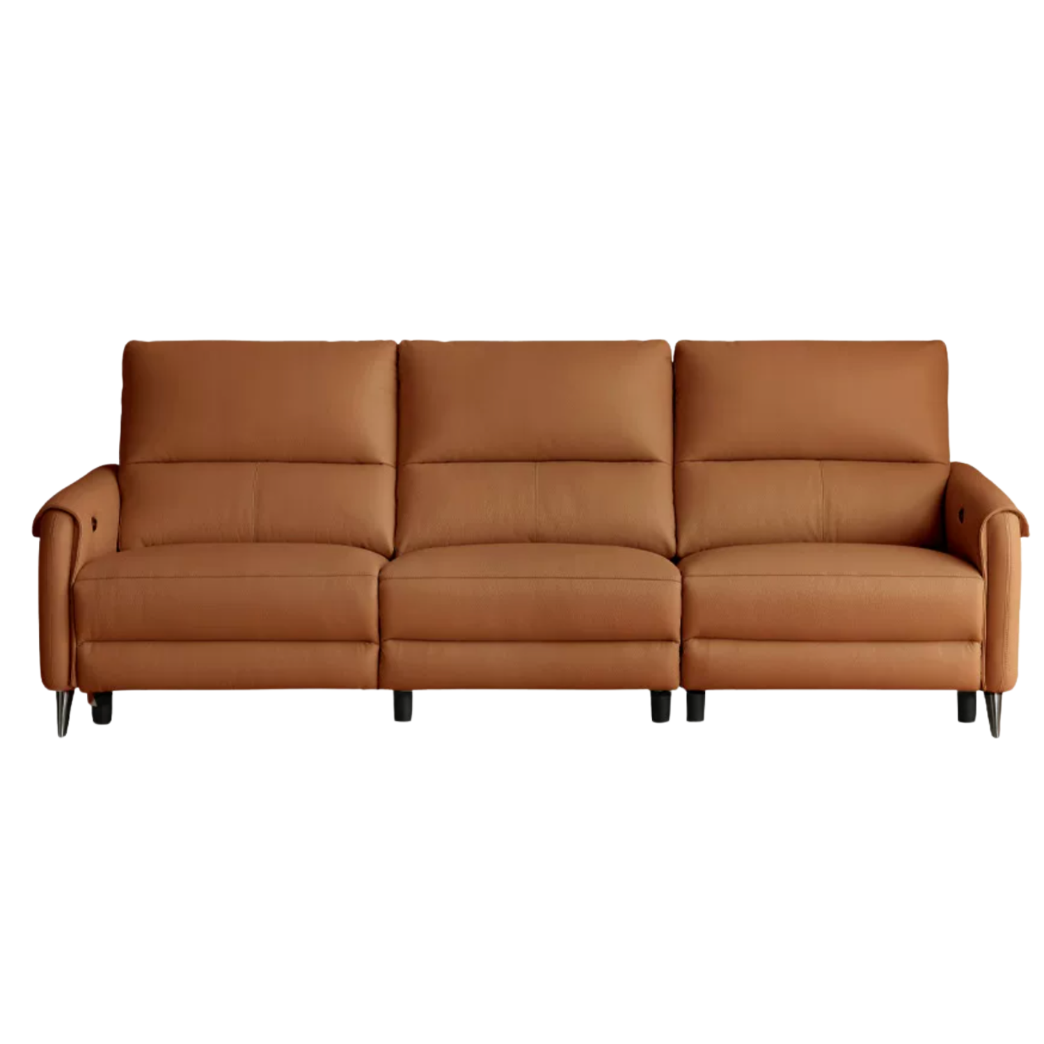 Genuine Leather Power Reclining Sofa with Wall-Hugger Track Arms