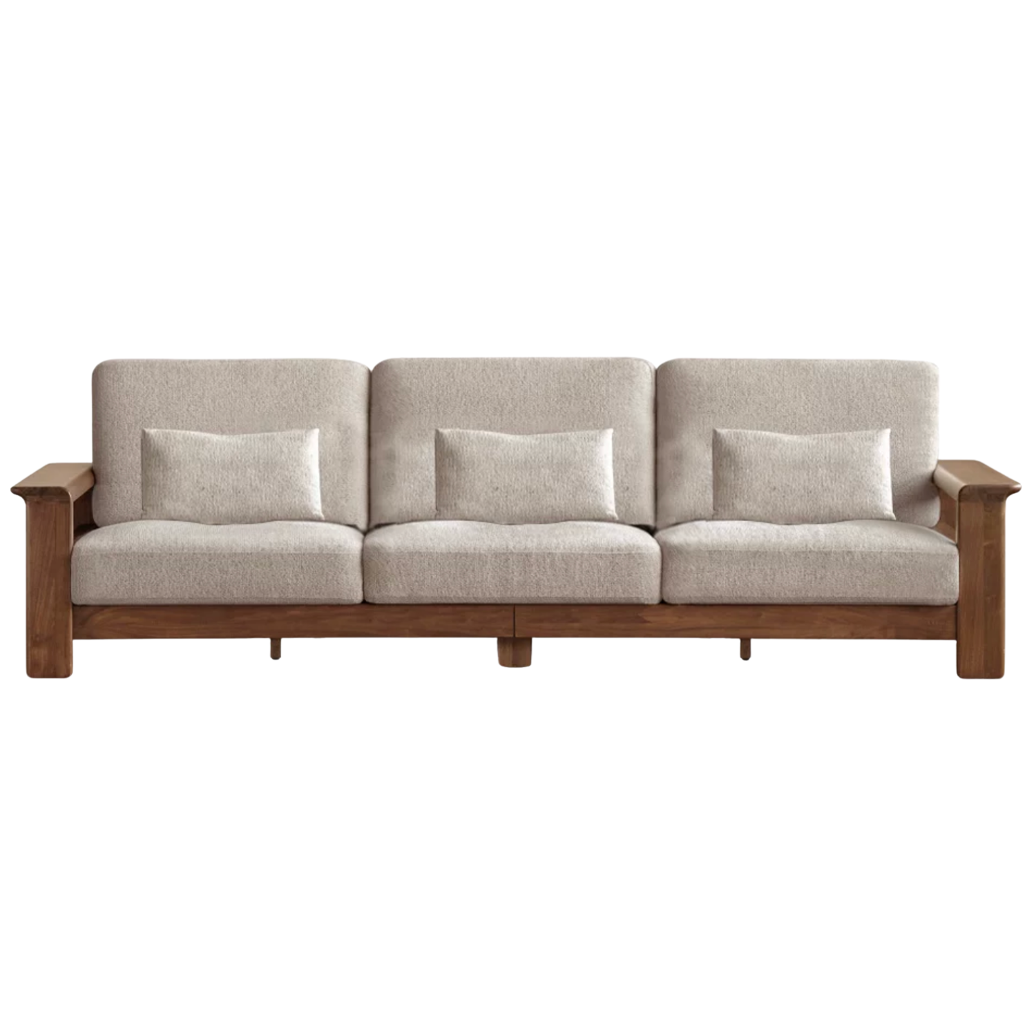 Black Walnut Solid Wood, Ash, Sandalwood, Genuine Leather, fabrics Designer Sofa with Deep, Structured Silhouette