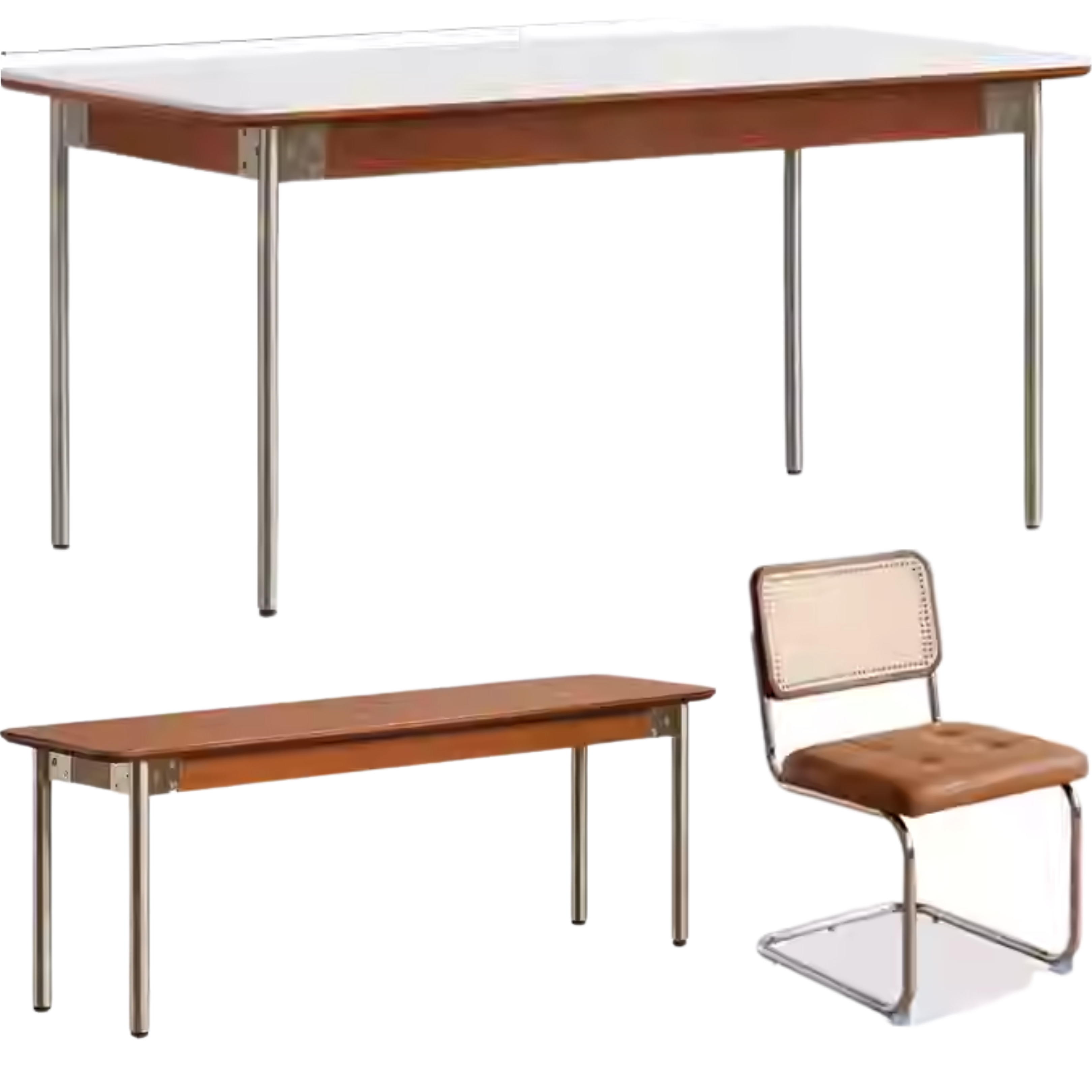 Poplar Solid Wood Bauhaus Dining Table