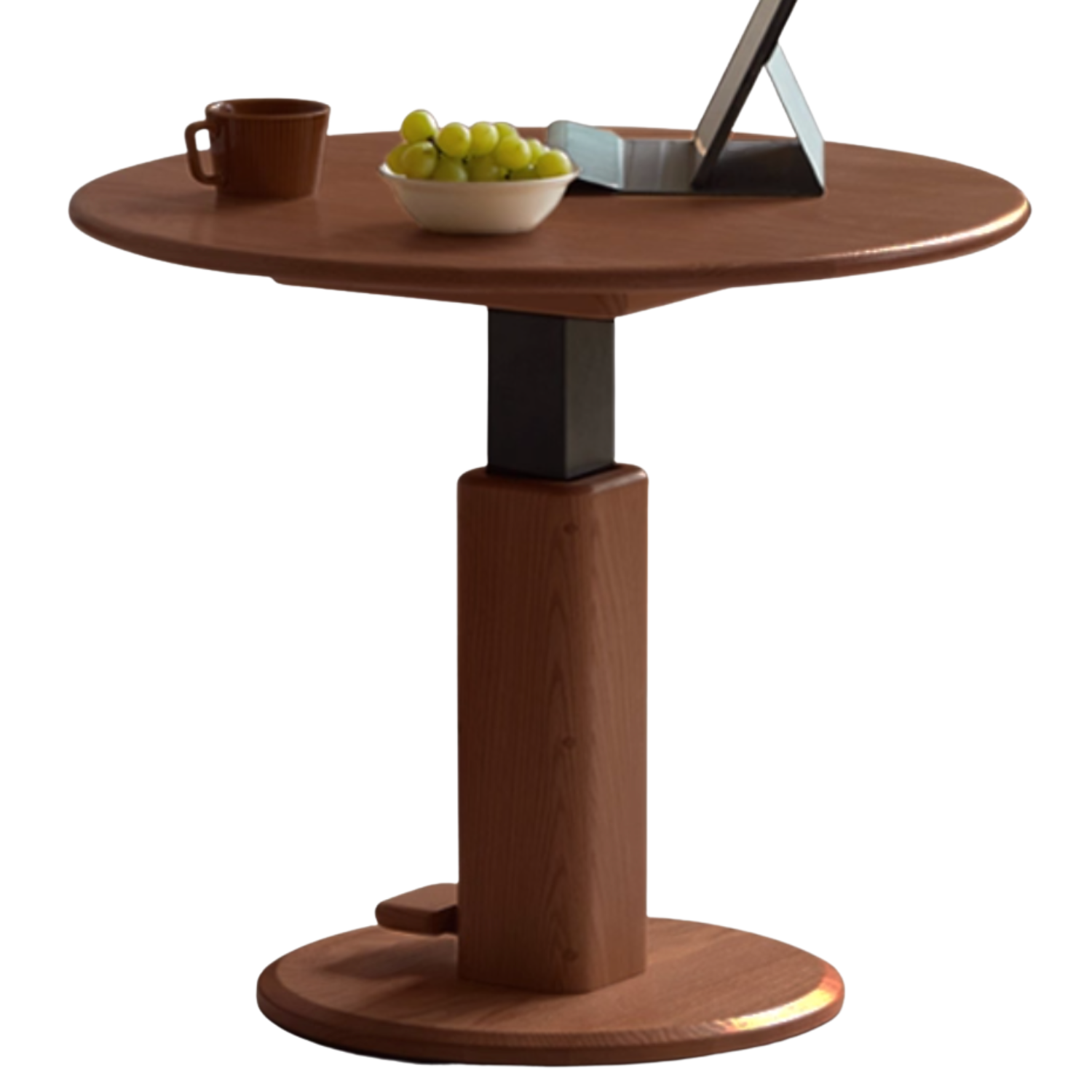 Oak Solid Wood Liftable Round Coffee Table