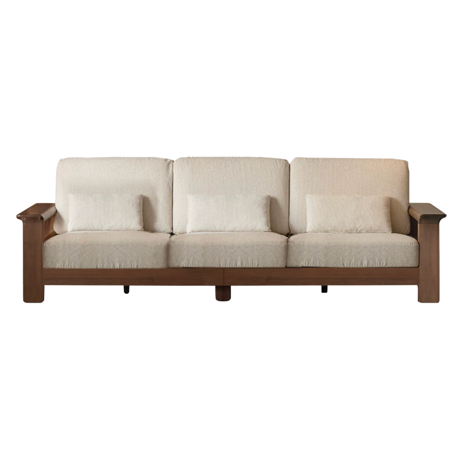 Black Walnut Solid Wood, Ash, Sandalwood, Genuine Leather, fabrics Designer Sofa with Deep, Structured Silhouette