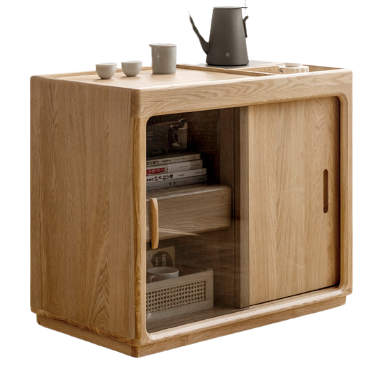 Oak, Ash solid wood tea maker integrated tea table