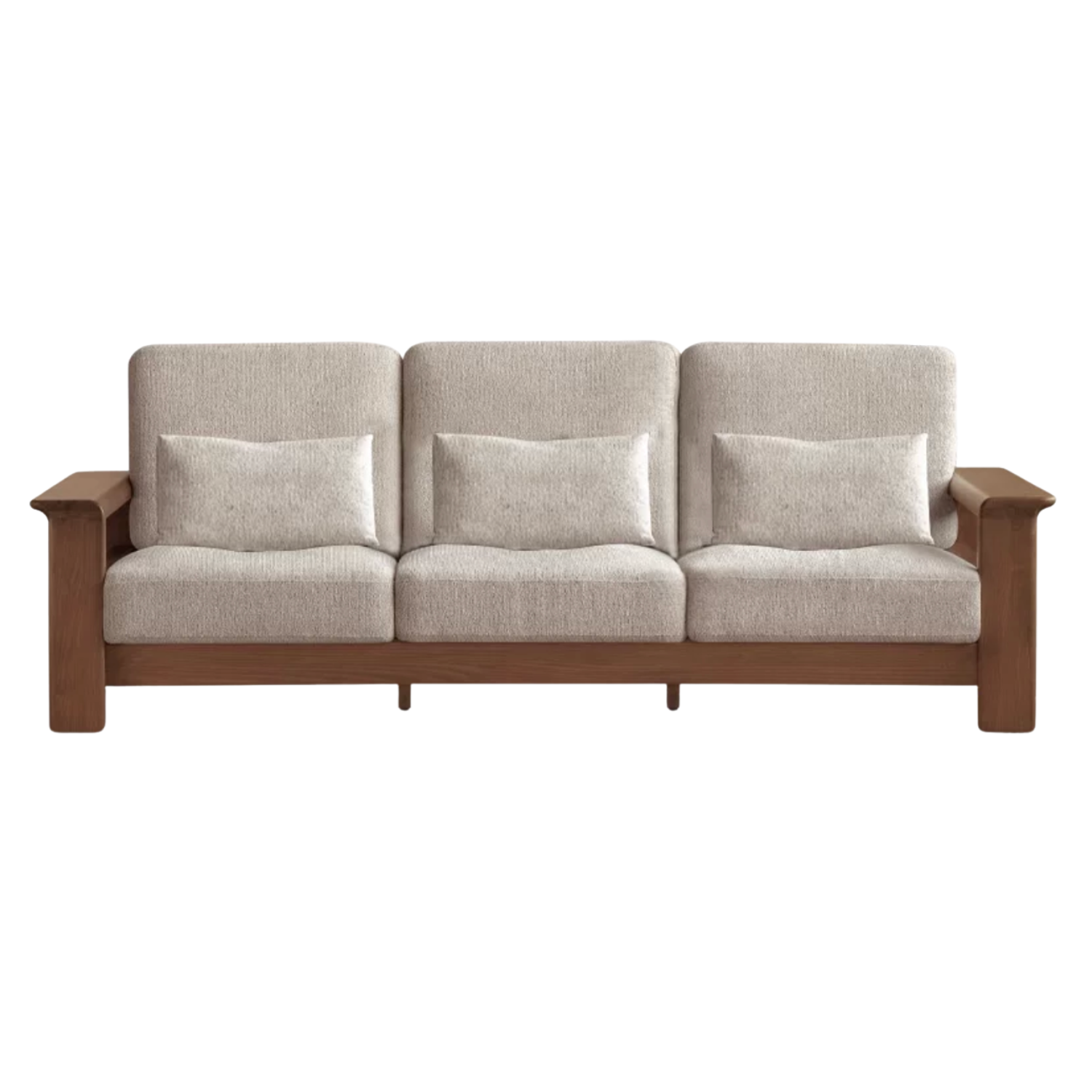 Black Walnut Solid Wood, Ash, Sandalwood, Genuine Leather, fabrics Designer Sofa with Deep, Structured Silhouette