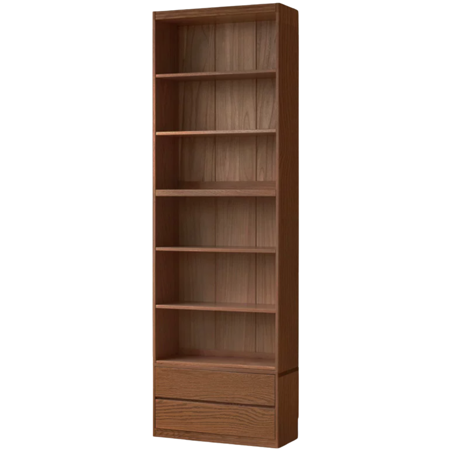 Black Walnut, Oak, Ash Solid Wood Floor-Standing Bookcase with Luxury Storage Cabinet