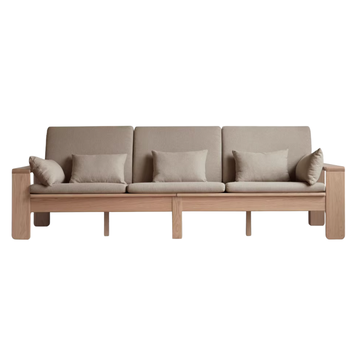 Oak, Ash Solid Wood Modern Nordic Fabric Sofa.