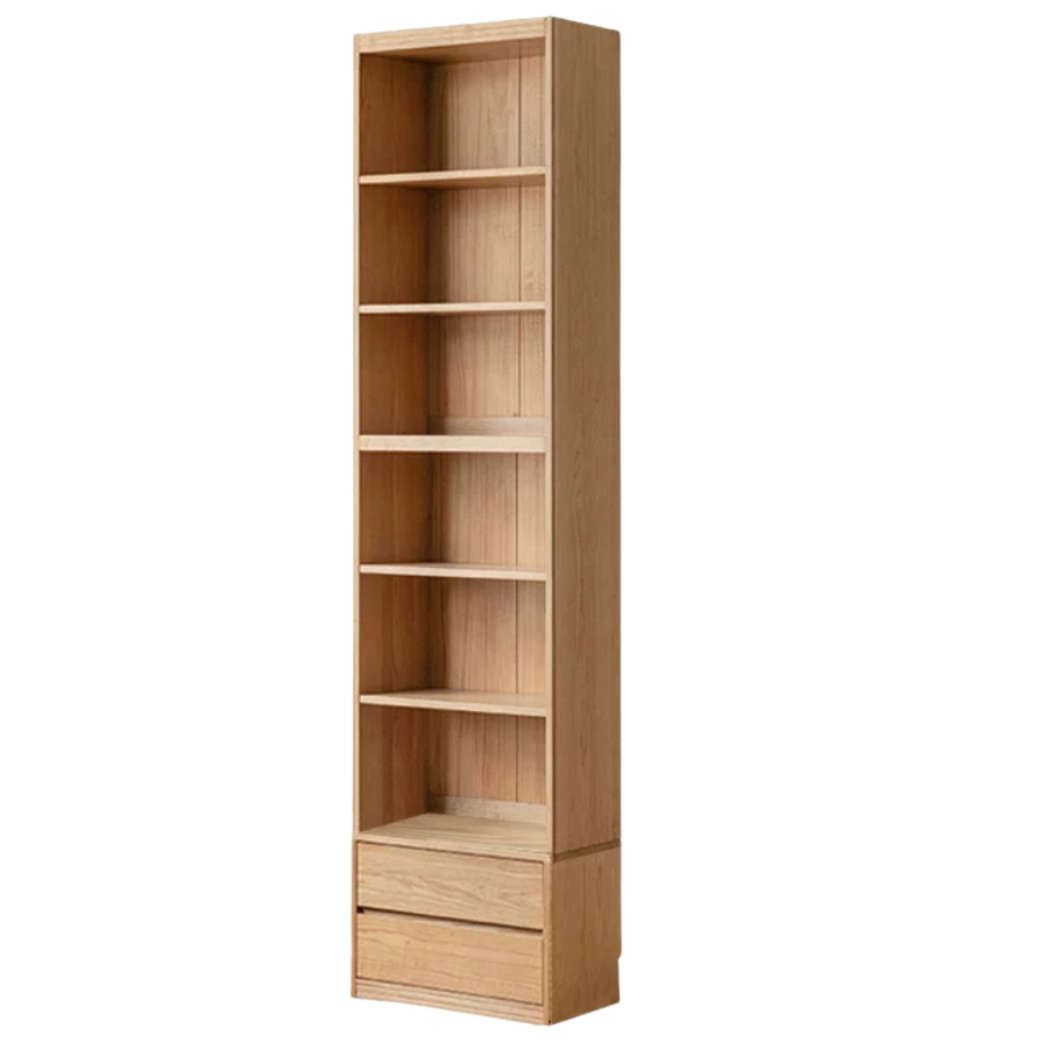 Ash Solid Wood Wall-Mounted Bookcase with Integrated Study Shelf