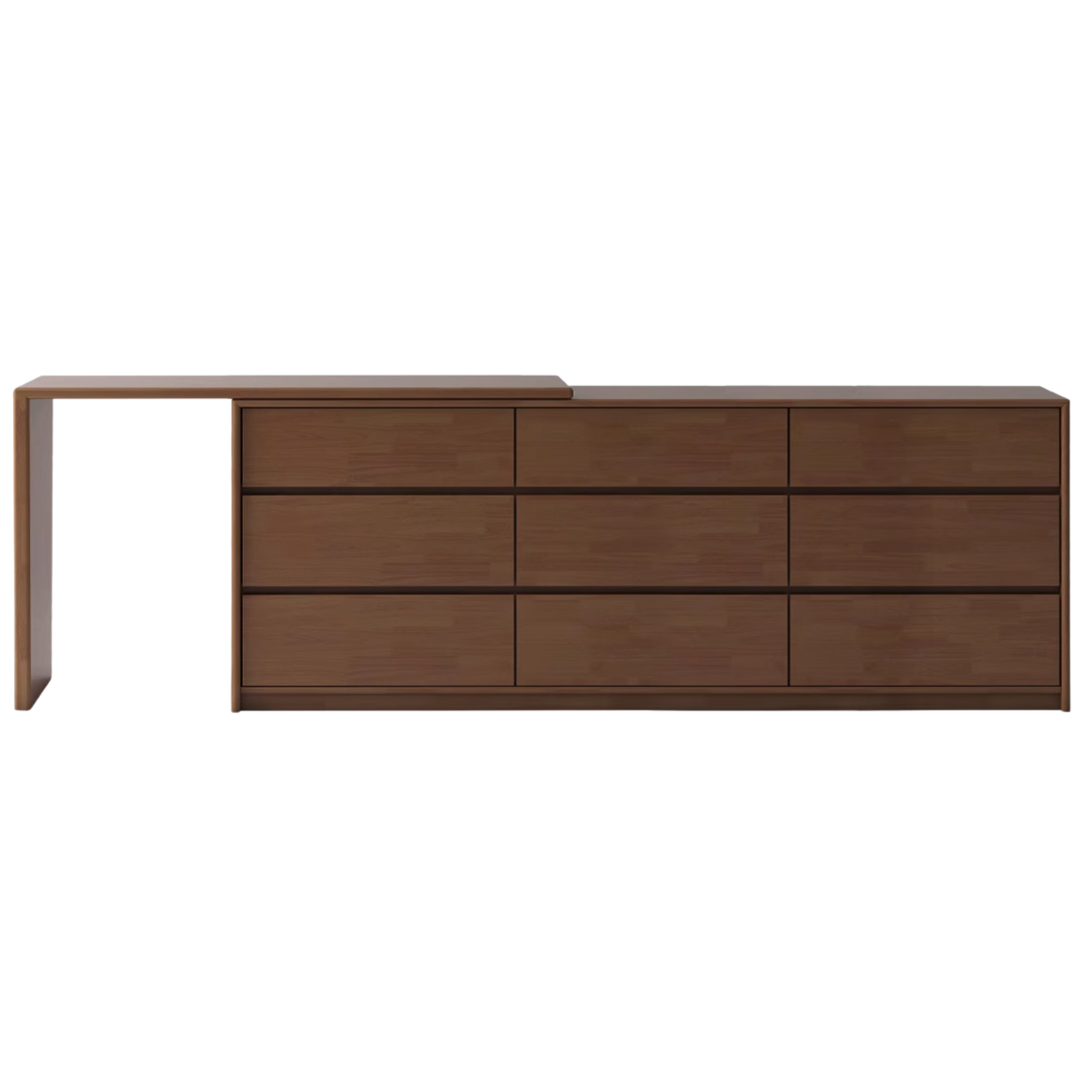 Oak, Solid Rubberwood Dressing Table L-Shaped Corner