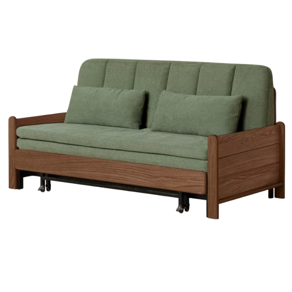 Oak, Ash Solid Wood Sleeper Sofa with Solid Wood Frame and Reclining Backrest