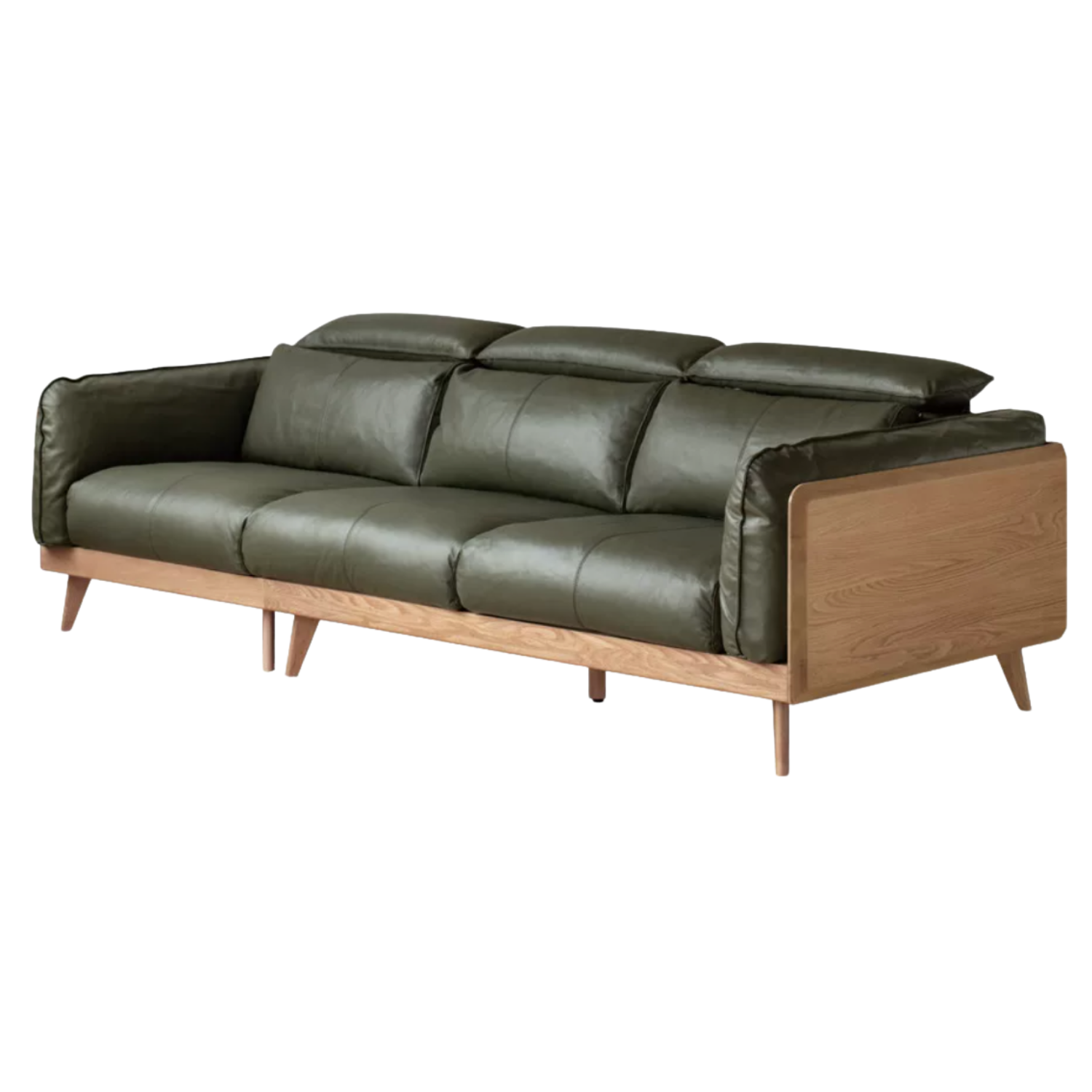 Oak, Ash Solid Wood High-Back Adjustable leather, fabric Sofa