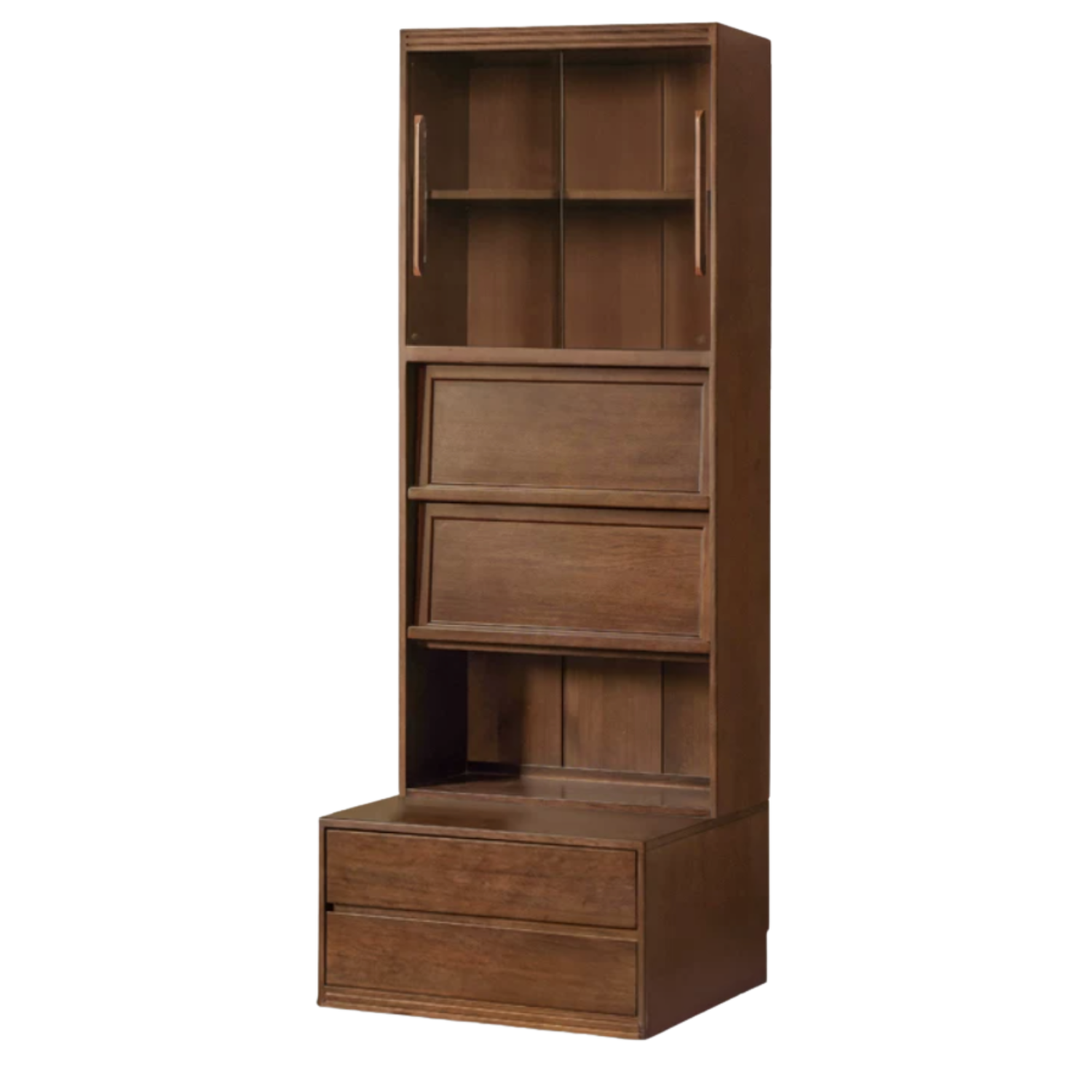 Sandalwood, Oak, Golden Pearwood, Ash Solid Wood Combination Bookcase