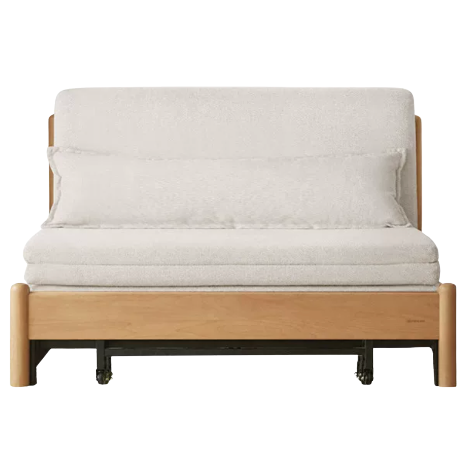 Beech Solid Wood Minimalist Pull-Out Sofa Bed