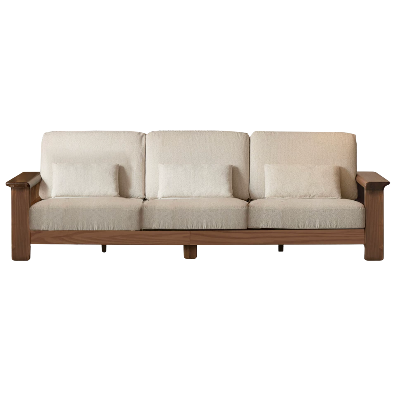 Black Walnut Solid Wood, Ash, Sandalwood, Genuine Leather, fabrics Designer Sofa with Deep, Structured Silhouette