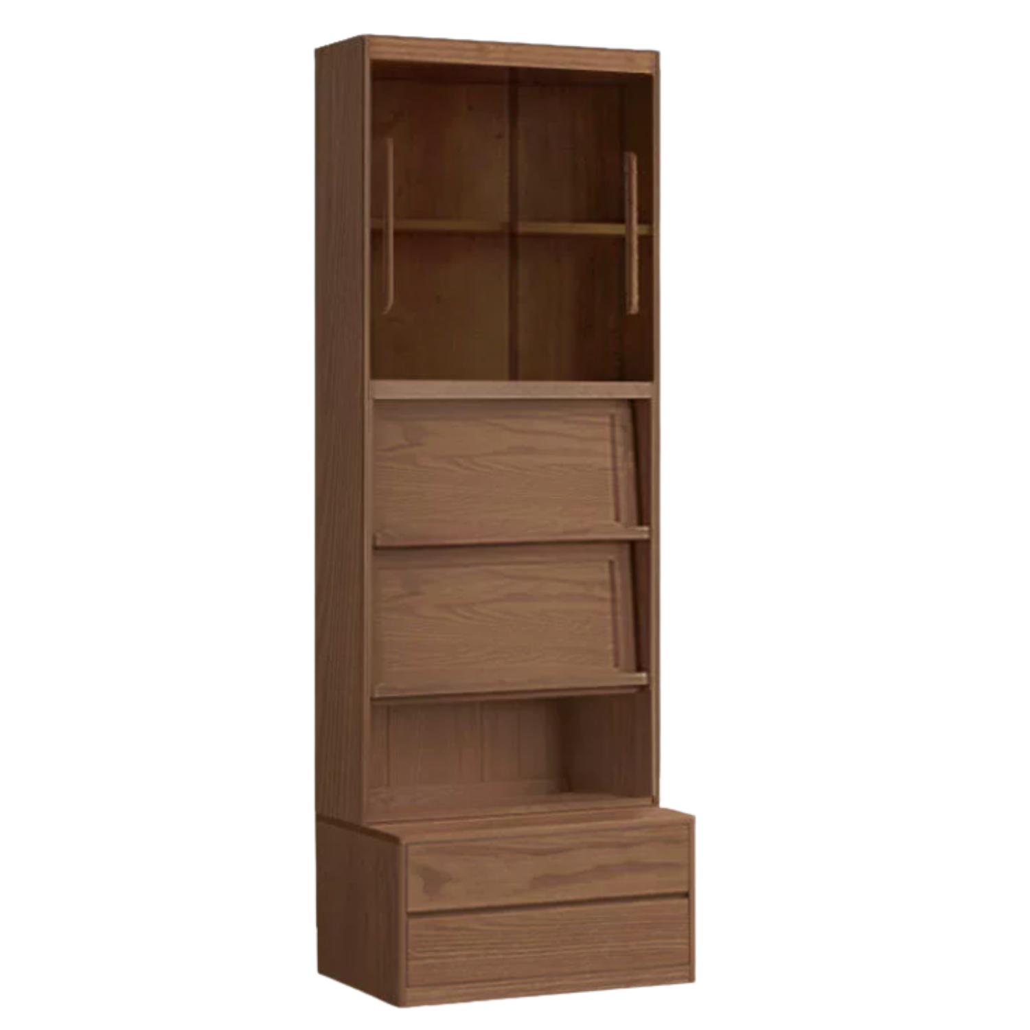 Sandalwood, Oak, Golden Pearwood, Ash Solid Wood Combination Bookcase