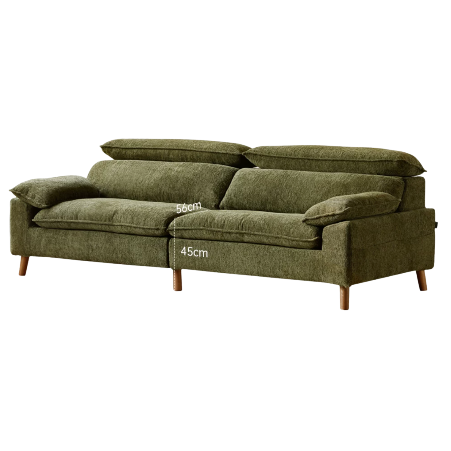 Fabric High Back Straight Sofa Modern