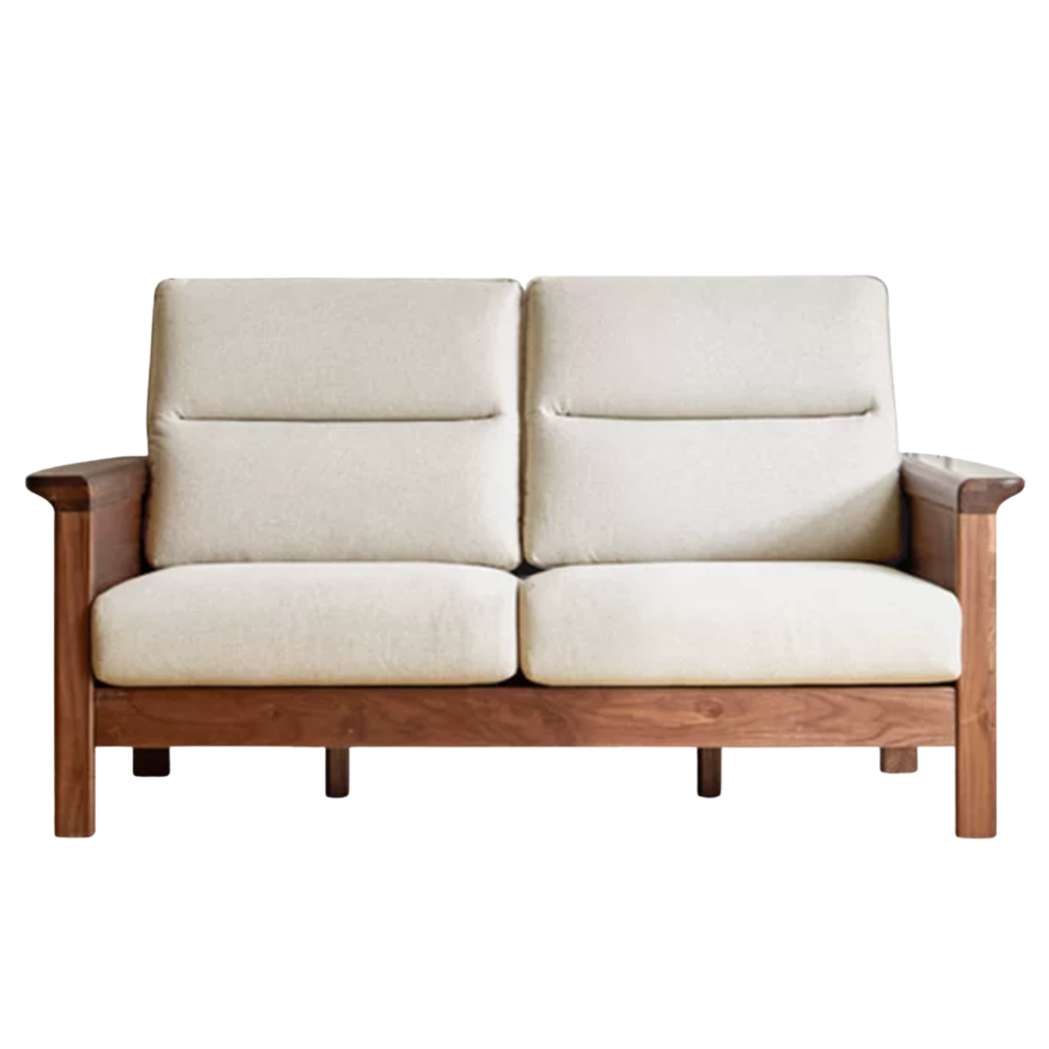 Black Walnut, Sandalwood, Golden Pearwood Solid Wood Fabric Sofa.