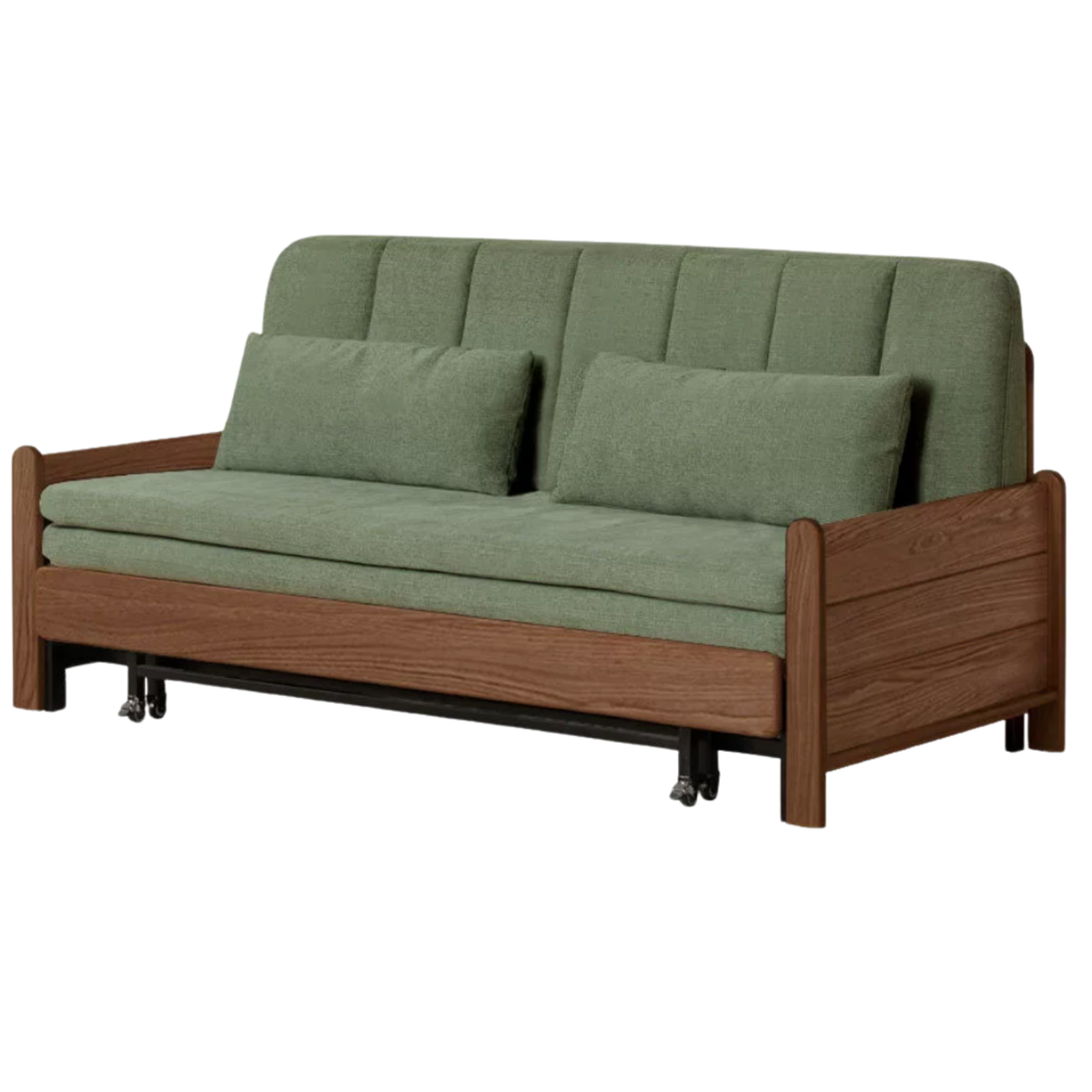 Oak, Ash Solid Wood Sleeper Sofa with Solid Wood Frame and Reclining Backrest