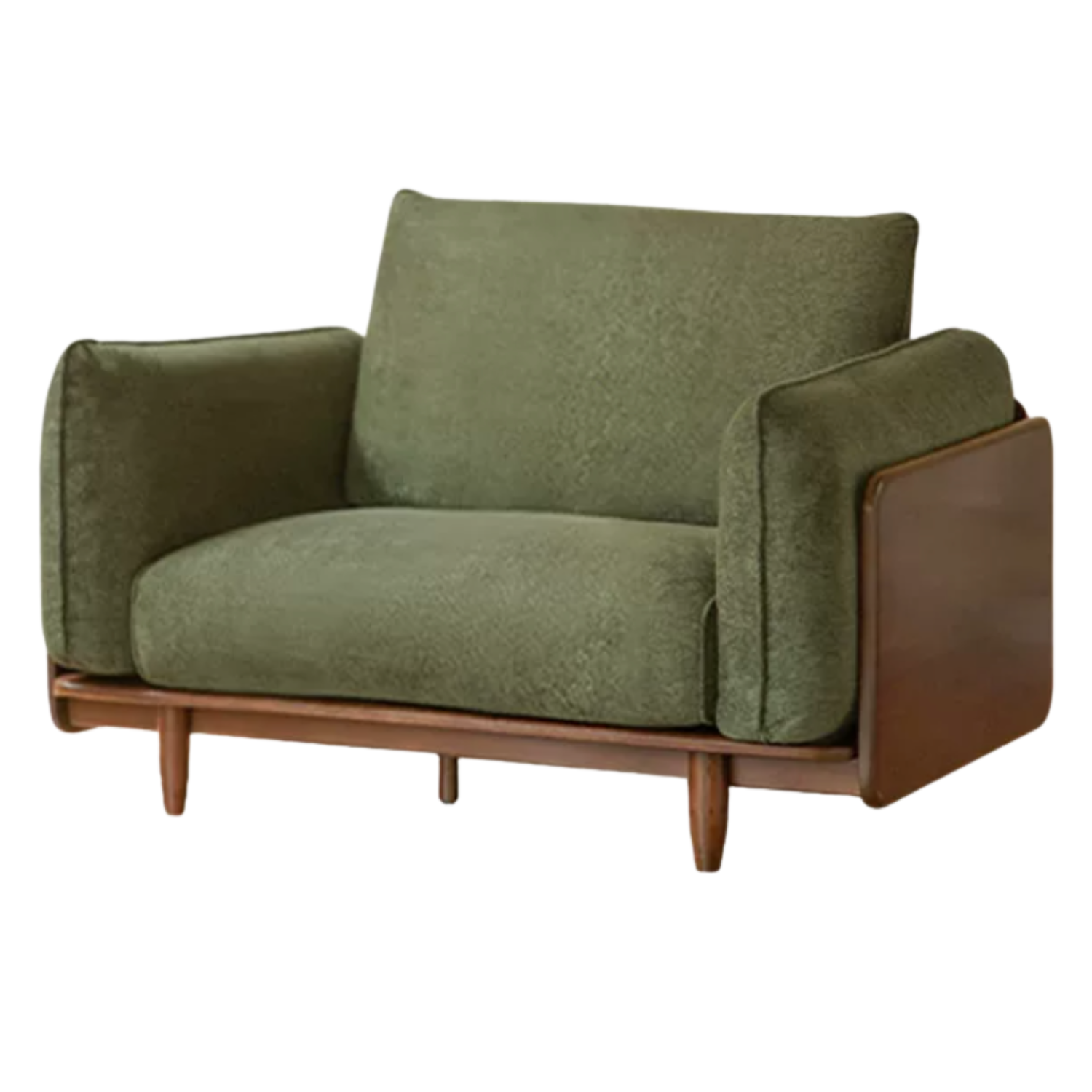 Black Walnut Solid Wood, Oak, Solid Sandalwood Genuine leather, fabric Sofa