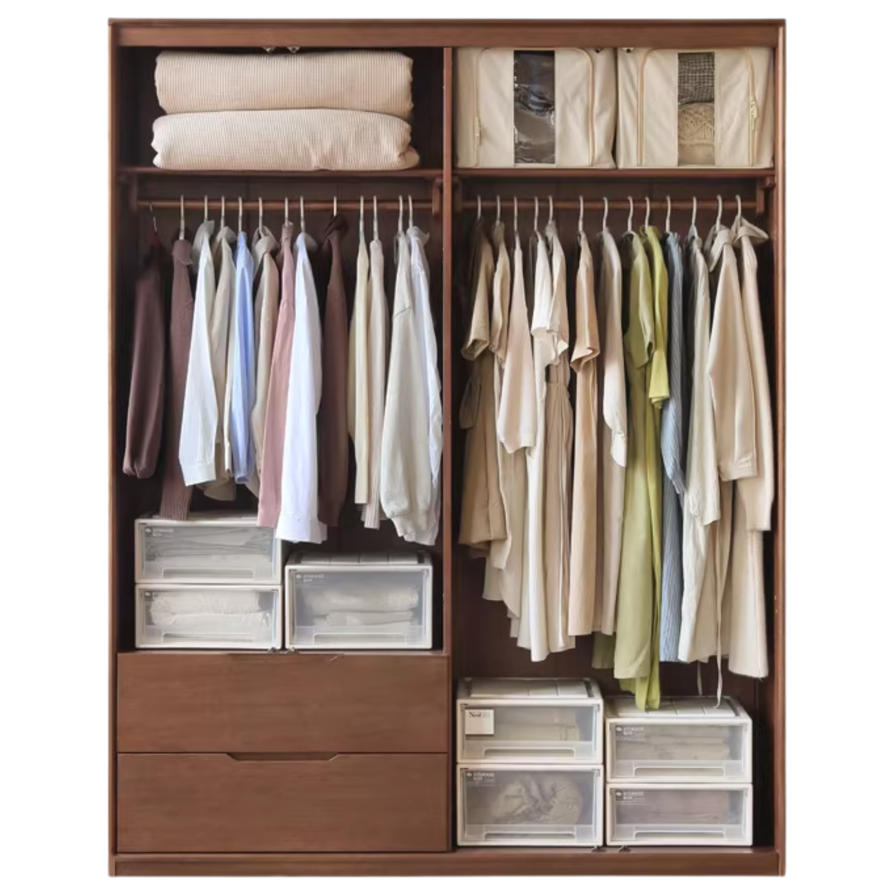 Black Walnut Solid Wood Large Wardrobe