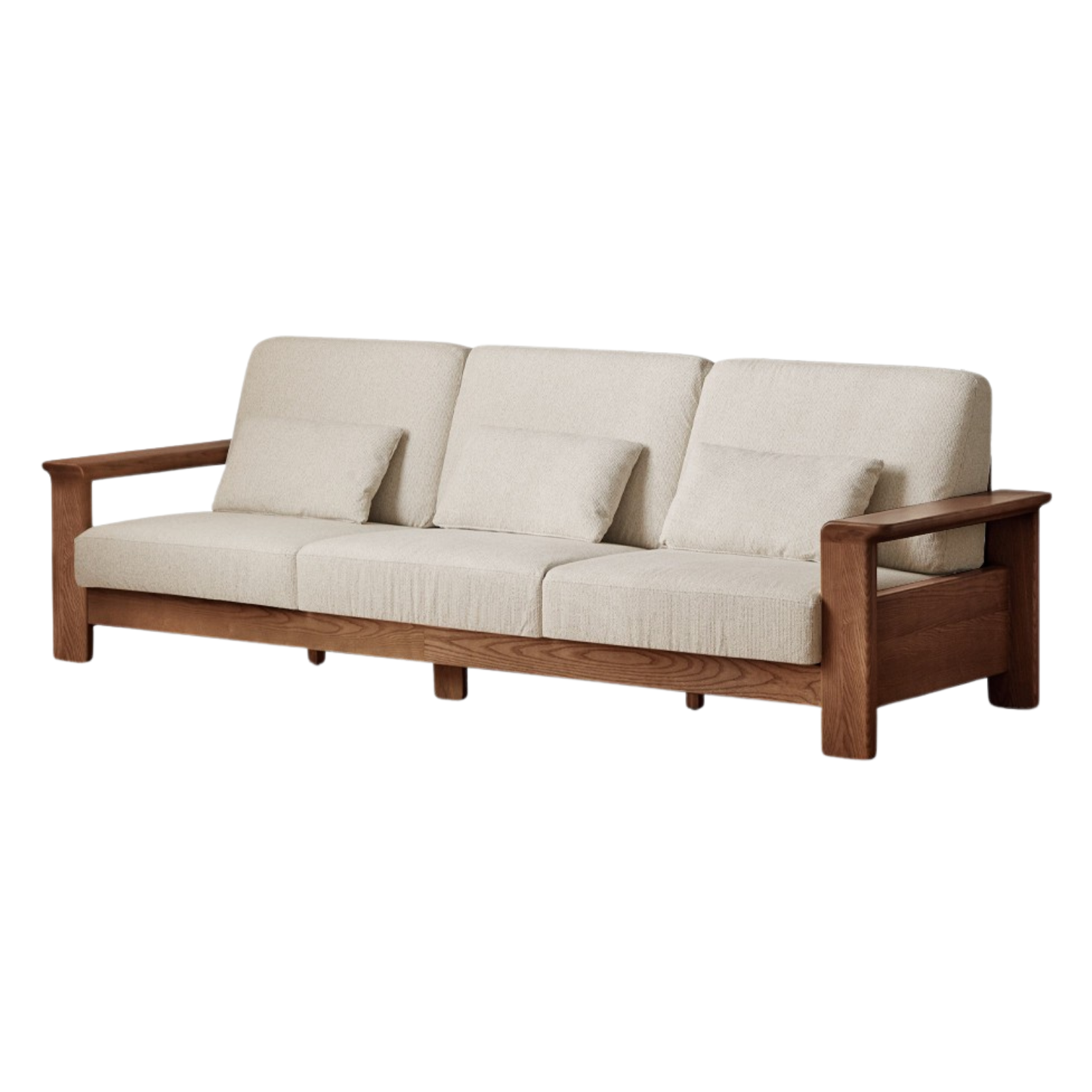 Black Walnut Solid Wood Modern Straight Sofa