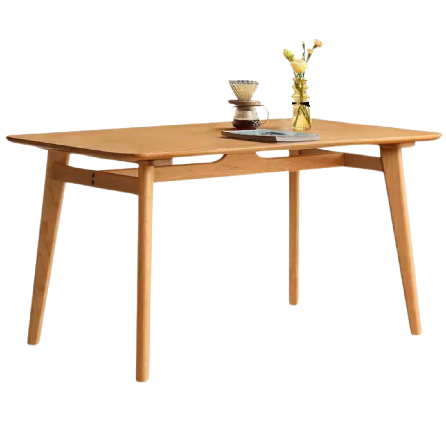 Cherry Wood Solid Wood Dining Table and Chair Combination-