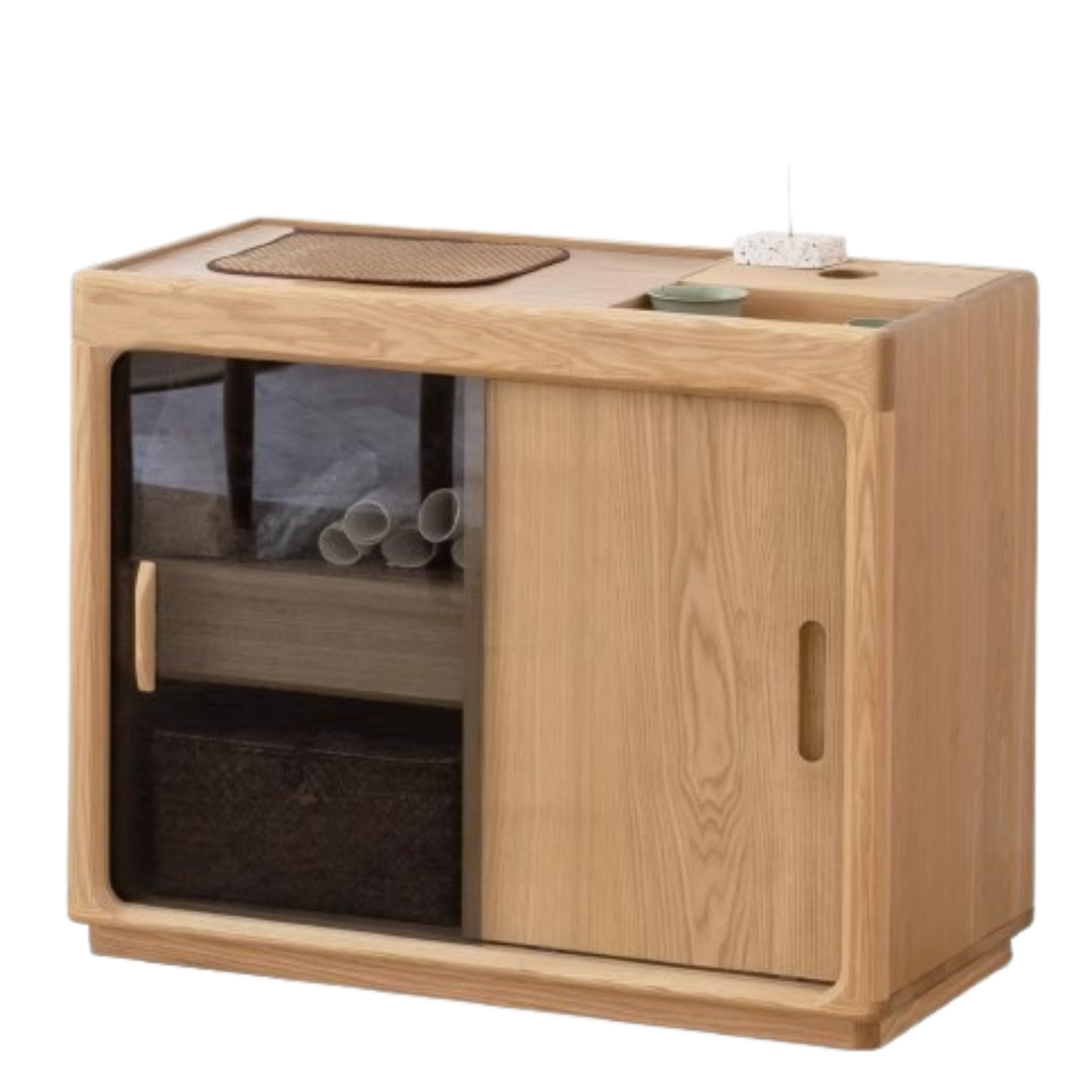 Oak, Ash solid wood tea maker integrated tea table