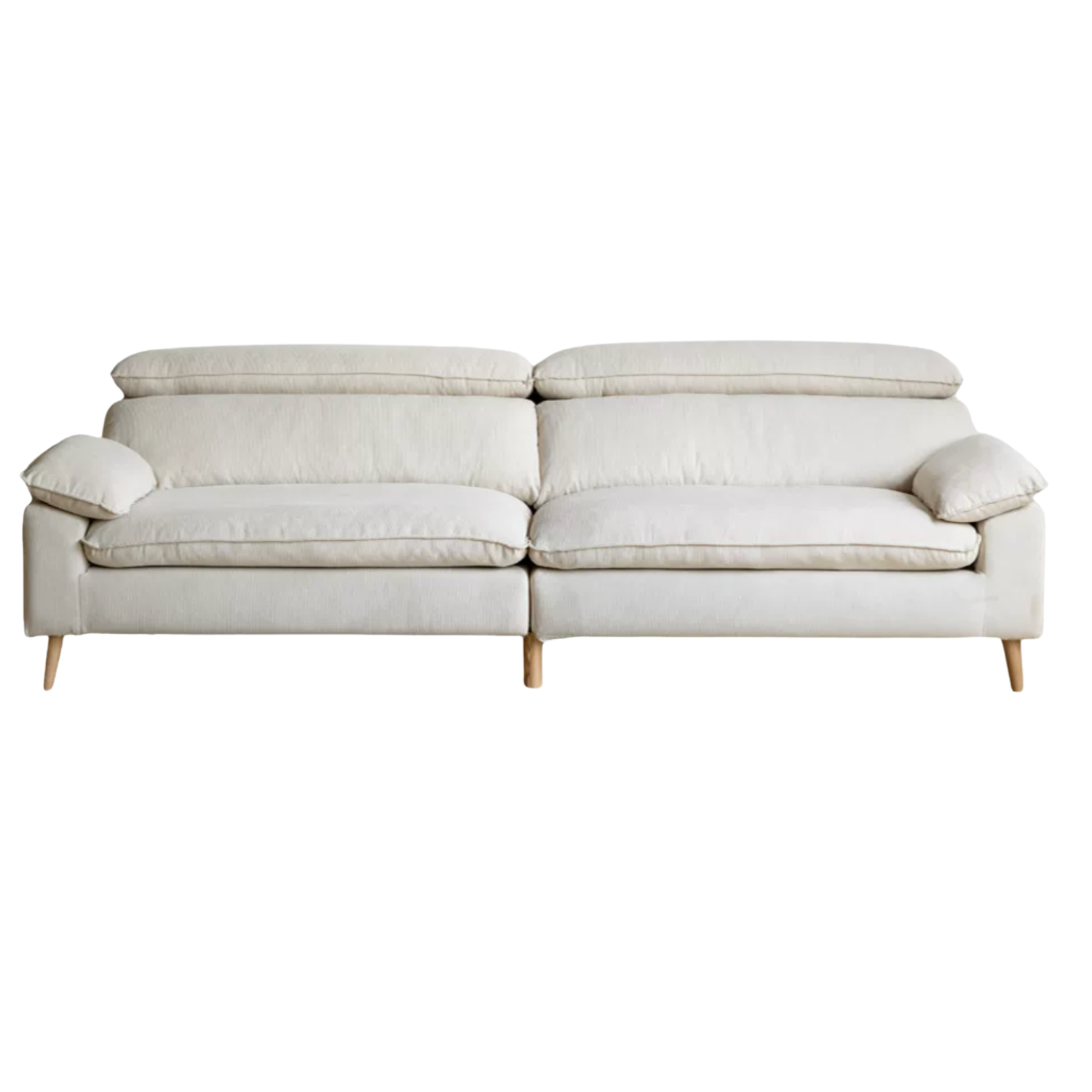 Fabric High Back Straight Sofa Modern.