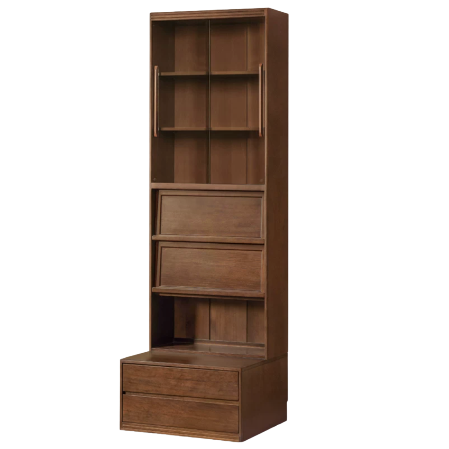 Sandalwood, Oak, Golden Pearwood, Ash Solid Wood Combination Bookcase