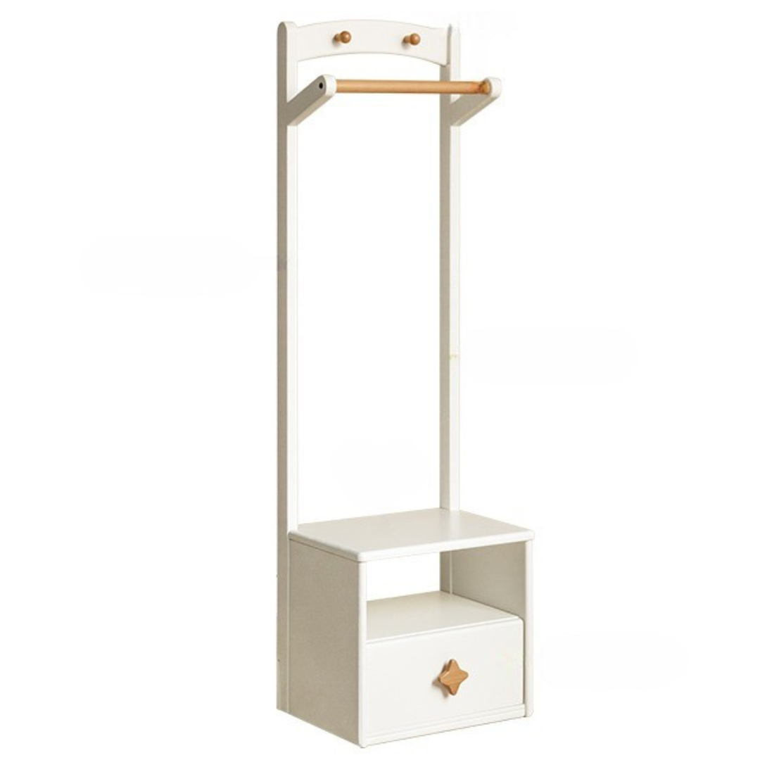 Poplar Solid Wood Clothes Hanger Bedside Table