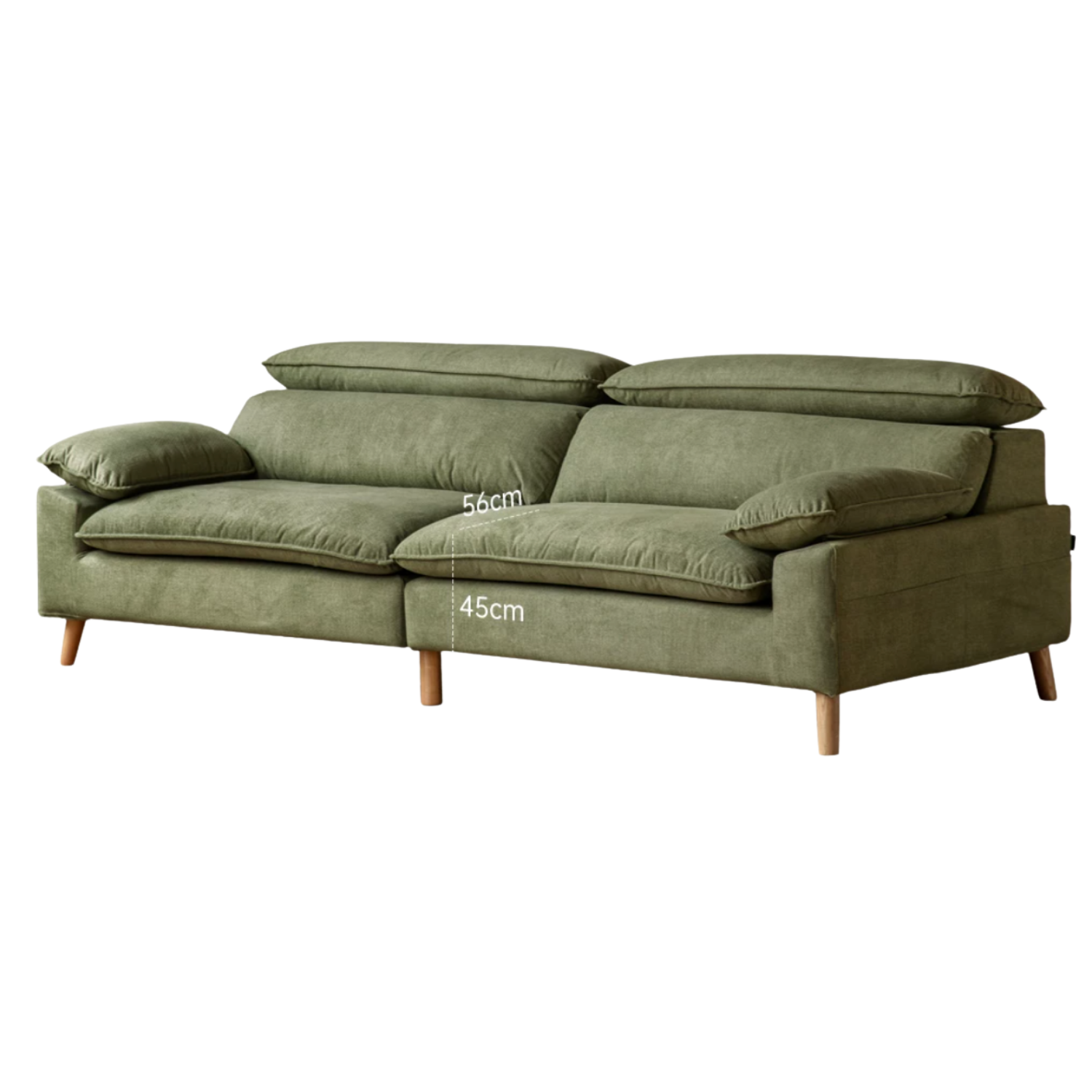 Fabric High Back Straight Sofa Modern