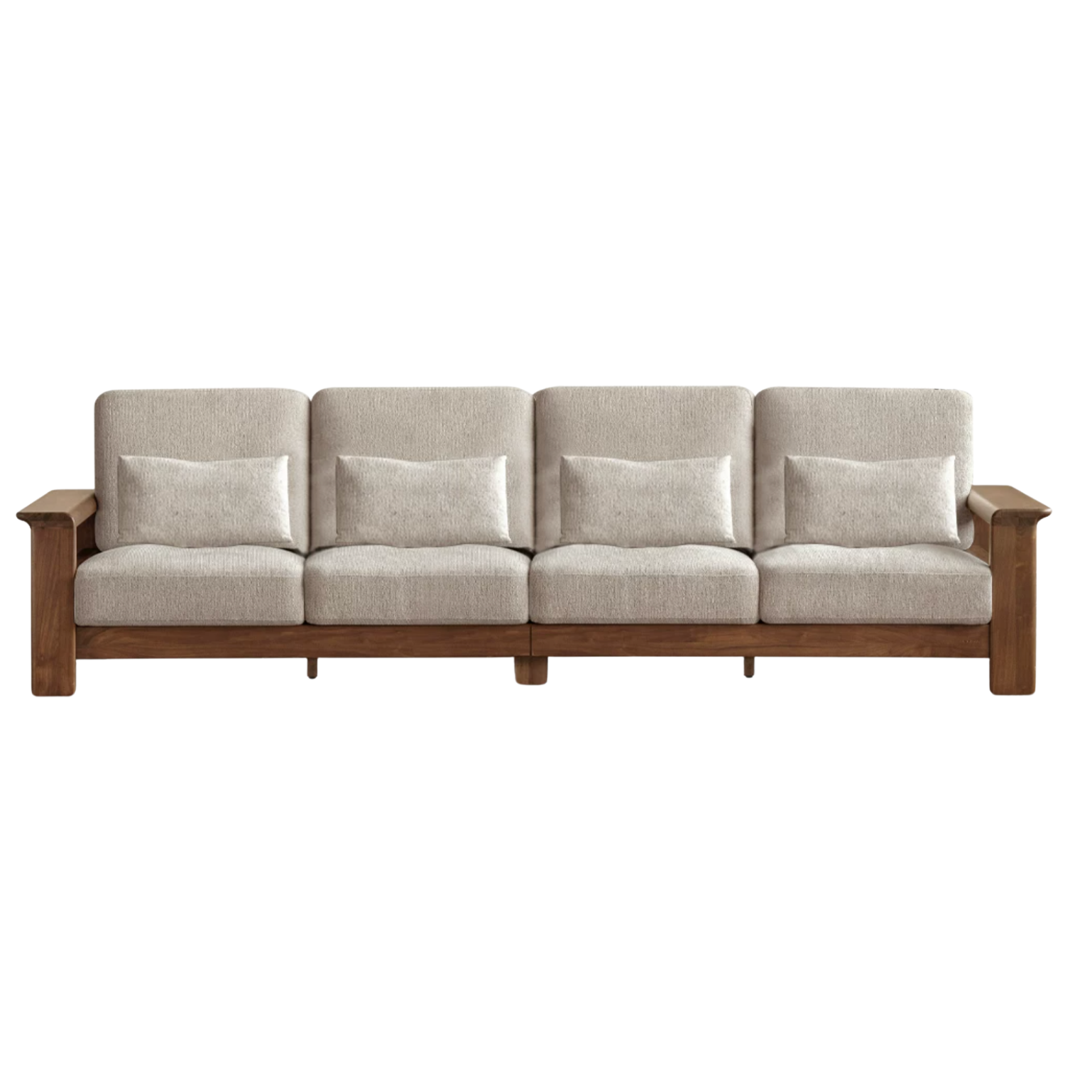 Black Walnut Solid Wood, Ash, Sandalwood, Genuine Leather, fabrics Designer Sofa with Deep, Structured Silhouette