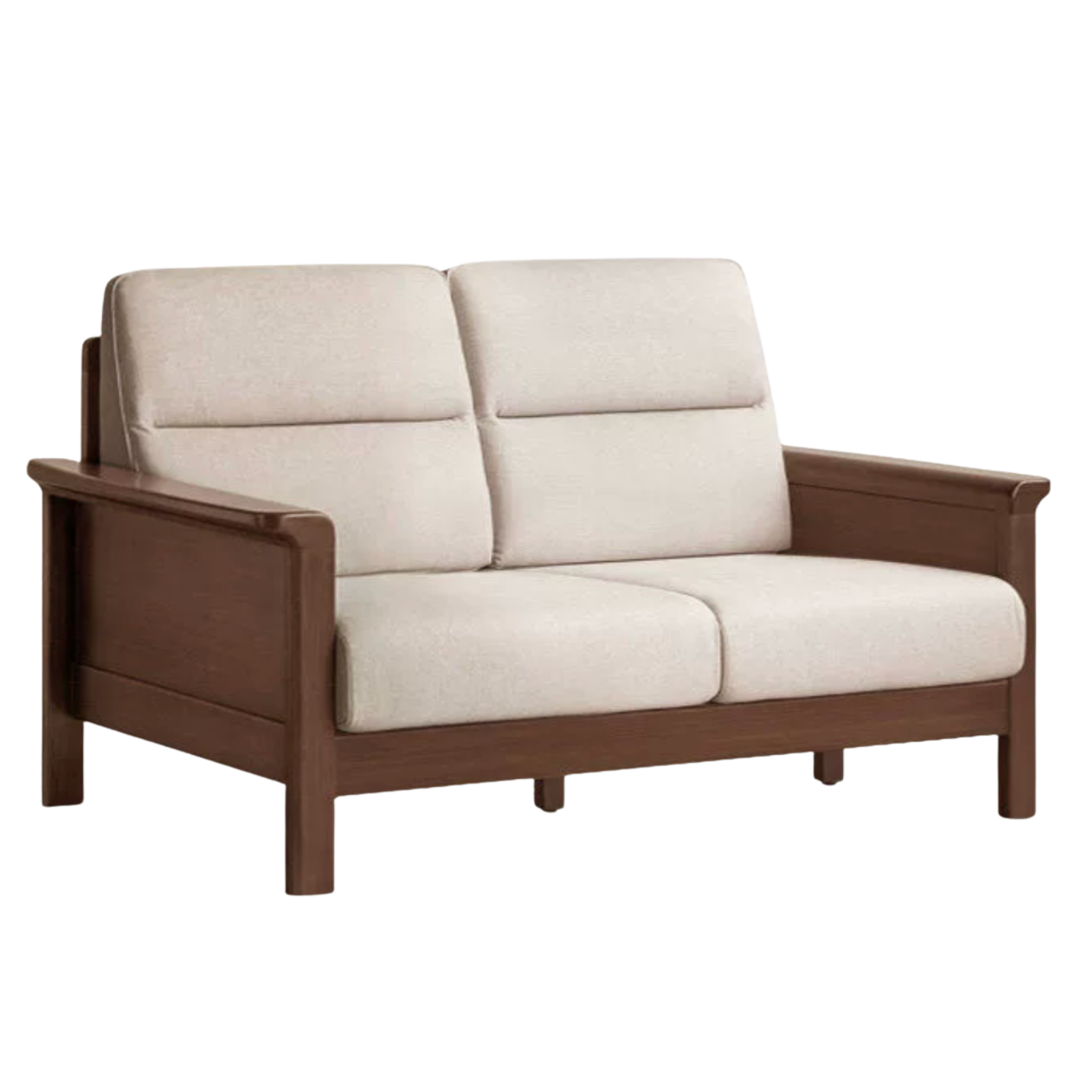 Black Walnut, Sandalwood, Golden Pearwood Solid Wood Fabric Sofa.