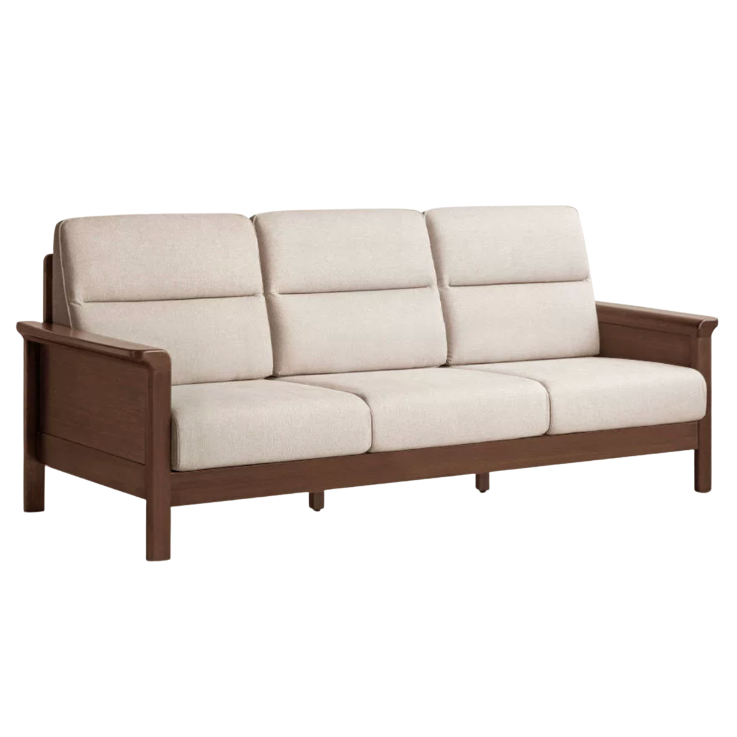 Black Walnut, Sandalwood, Golden Pearwood Solid Wood Fabric Sofa.
