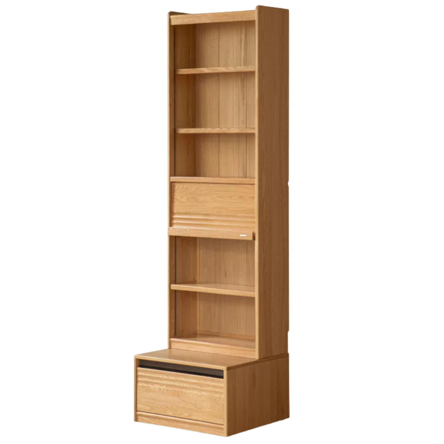 Oak, Ash Solid Wood Bookshelf with Integrated Booth Seating