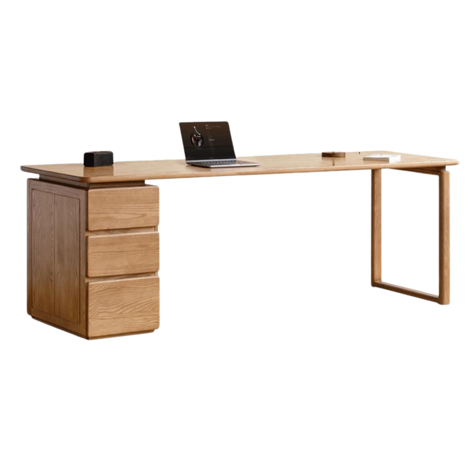 Ash Solid Wood Modern Study Table With Drawer