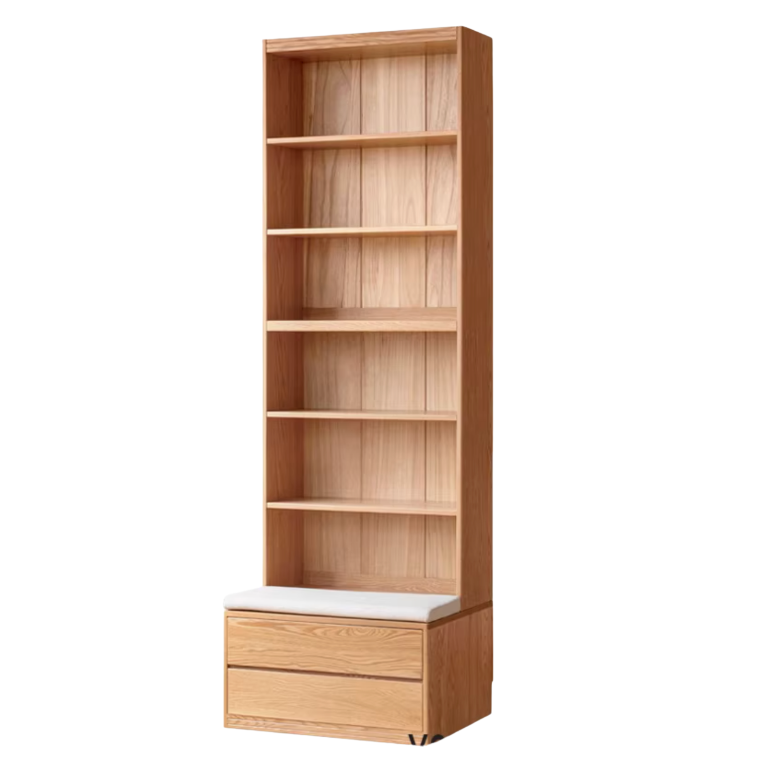 Ash, Oak Solid Wood Modern Combination Bookcase Integrated Card Seat