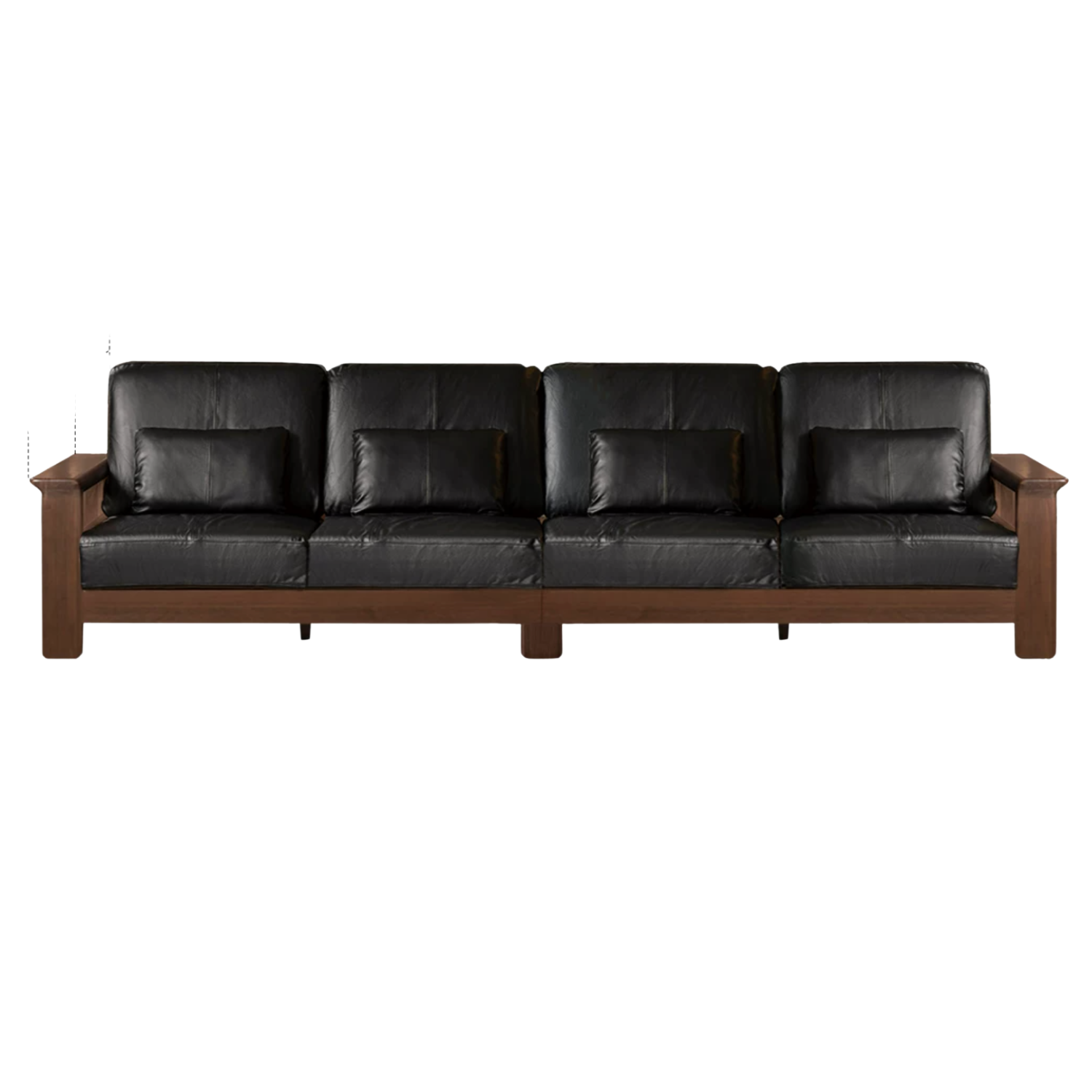 Black Walnut Solid Wood, Ash, Sandalwood, Genuine Leather, fabrics Designer Sofa with Deep, Structured Silhouette