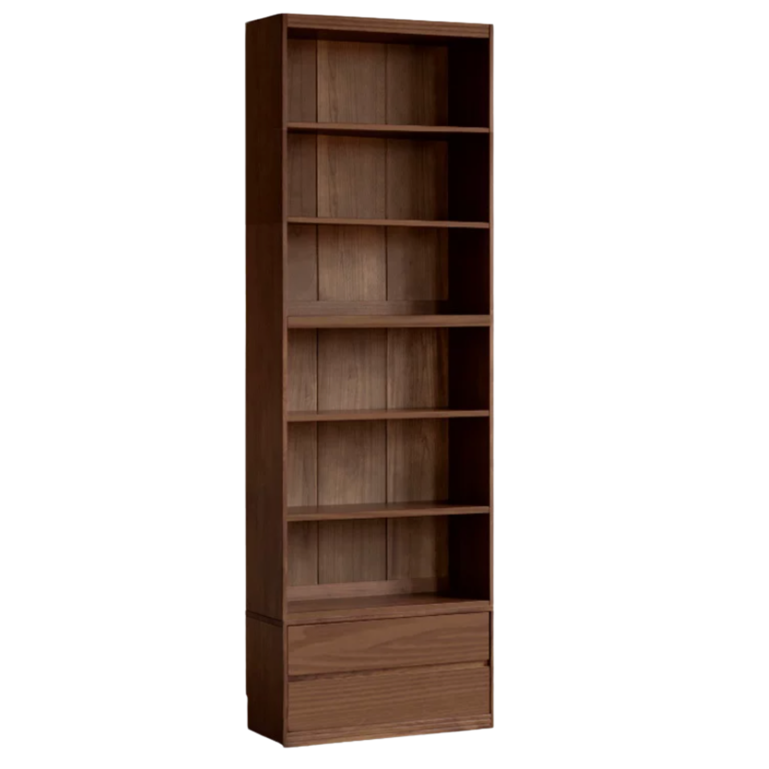 Black Walnut, Oak, Ash Solid Wood Floor-Standing Bookcase with Luxury Storage Cabinet
